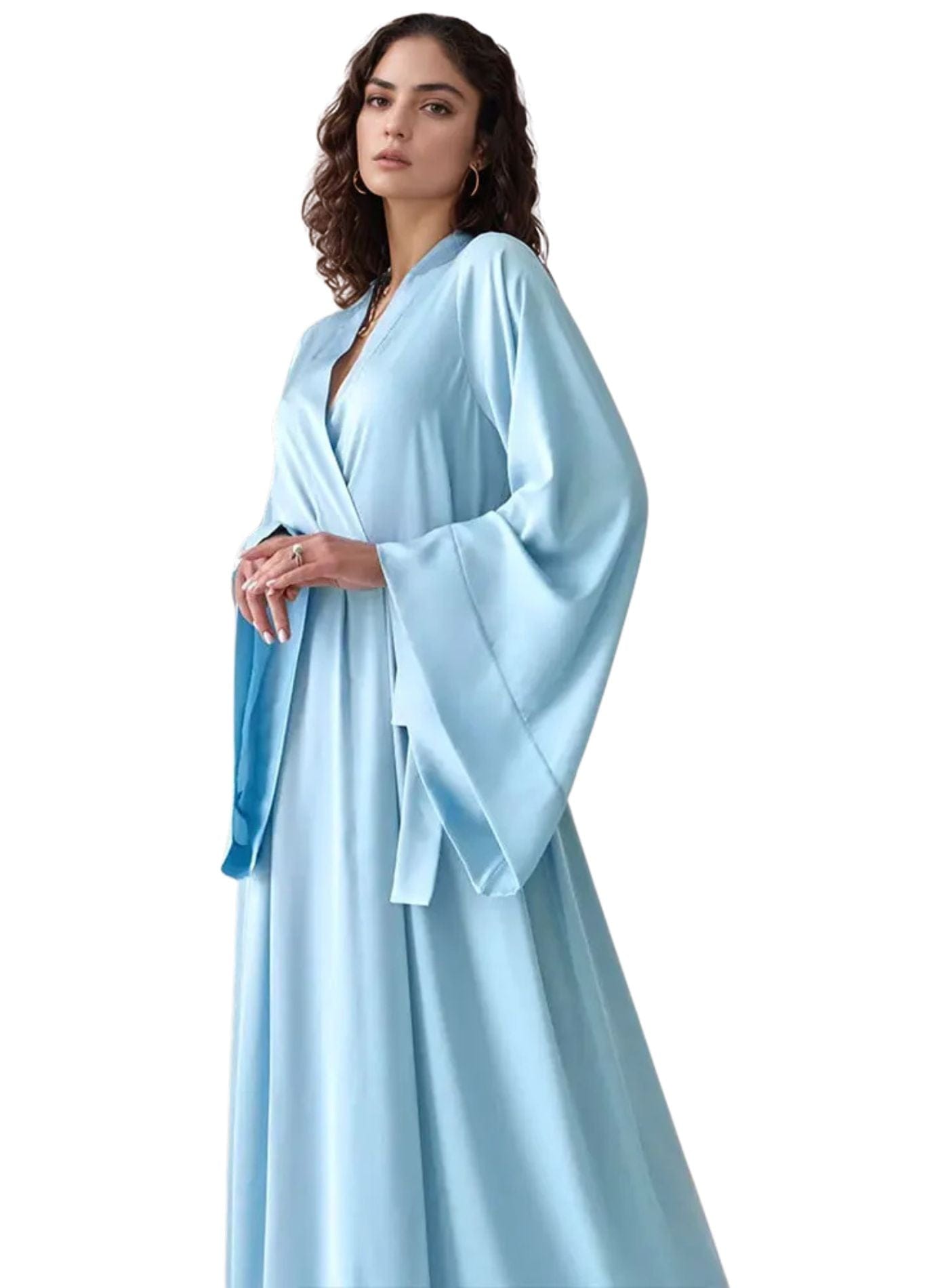 Beau Peignoir Femme | Peignoir d'Or Bleu Ciel / XS