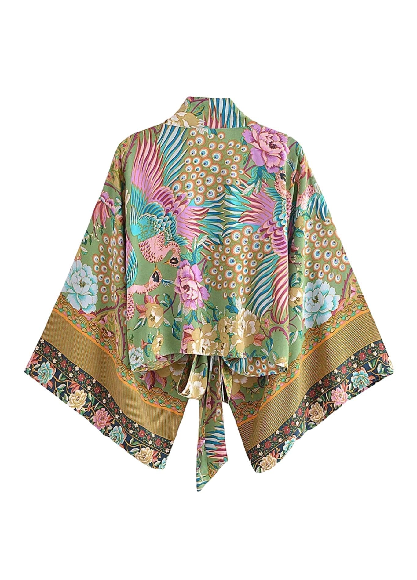 Kimono Court Fleuri Femme | Peignoir d'Or