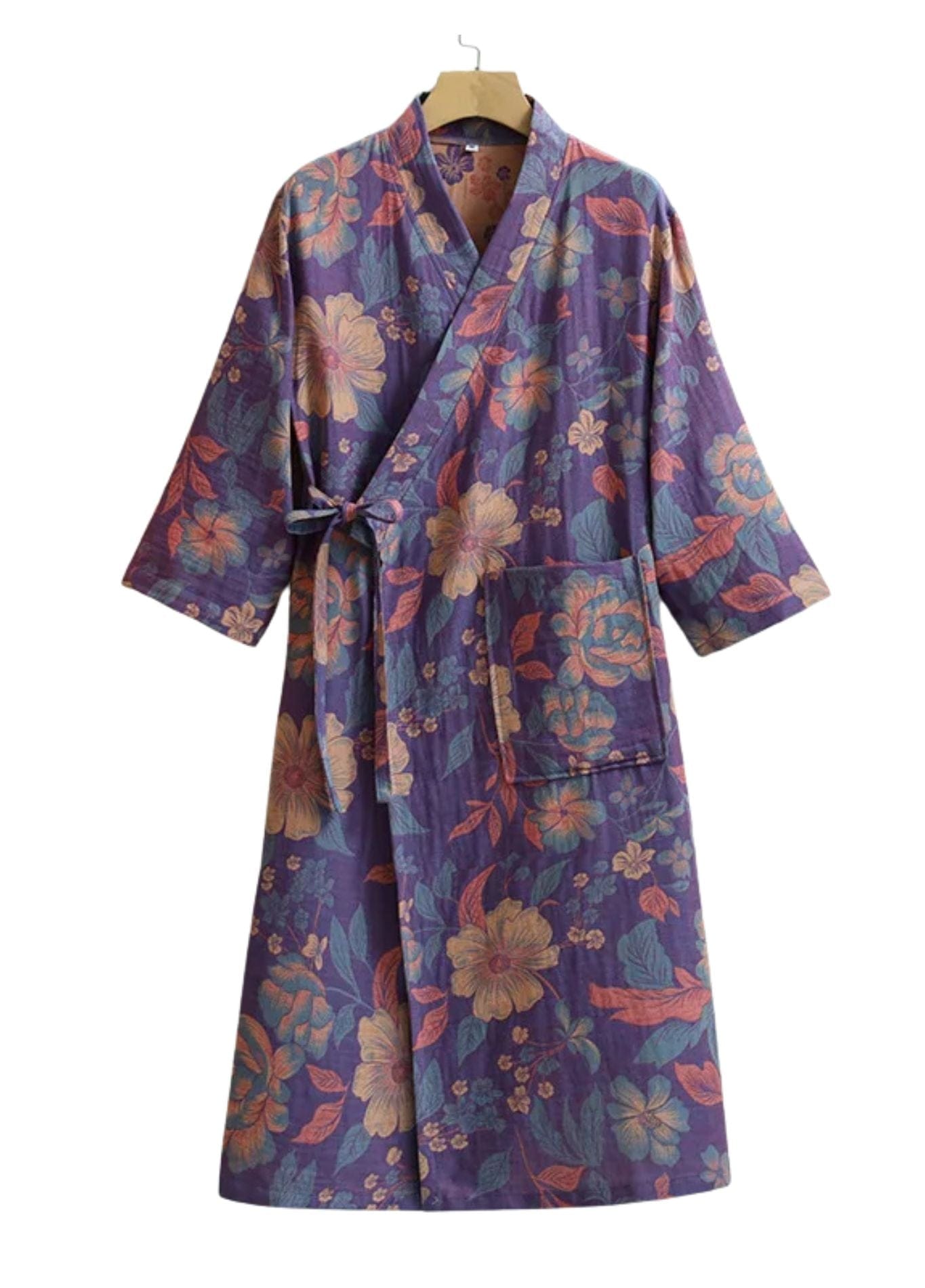 Kimono Fleuri | Peignoir d'Or Violet / M
