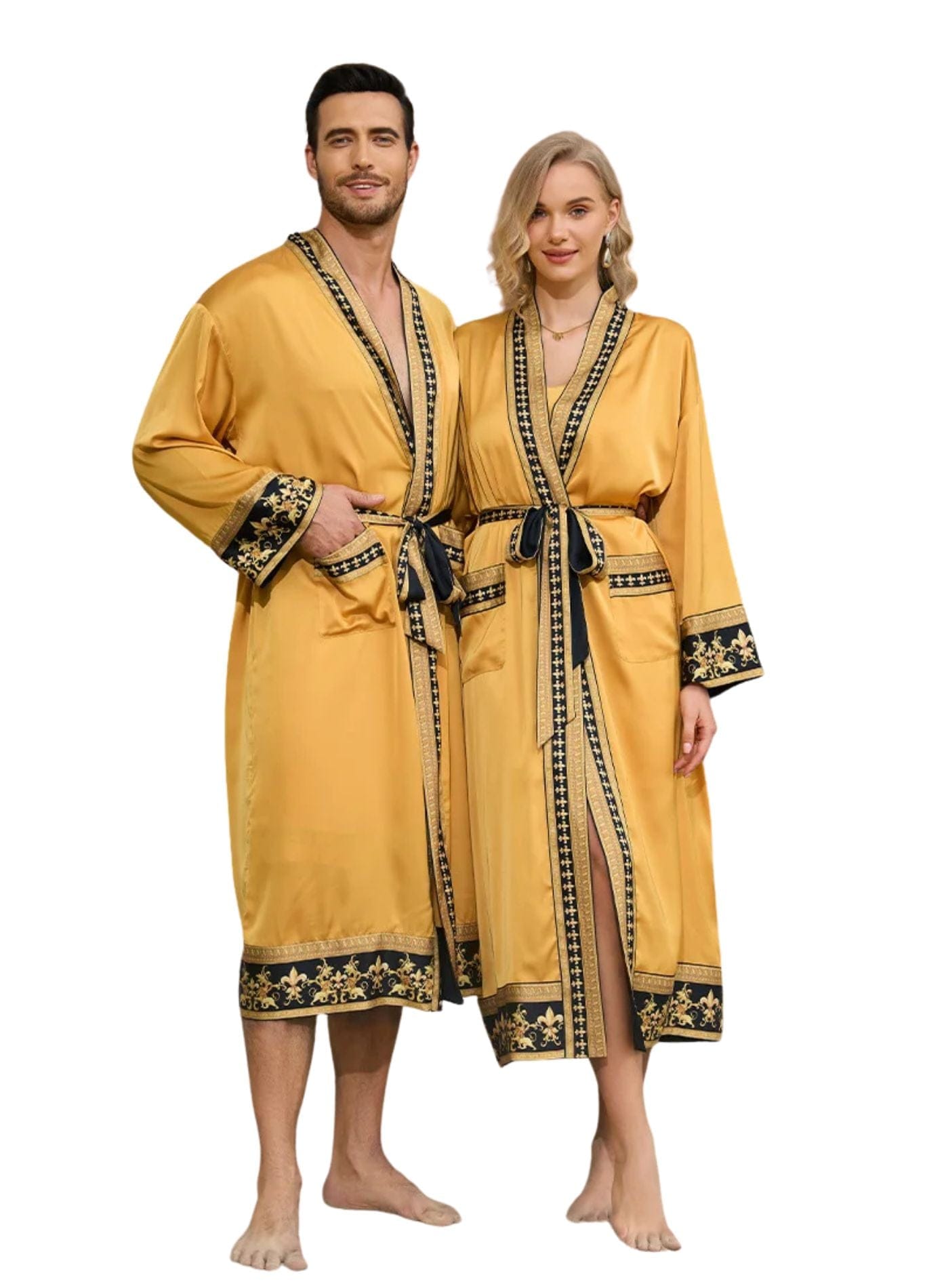 Kimono Homme Traditionnel | Peignoir d'Or Jaune