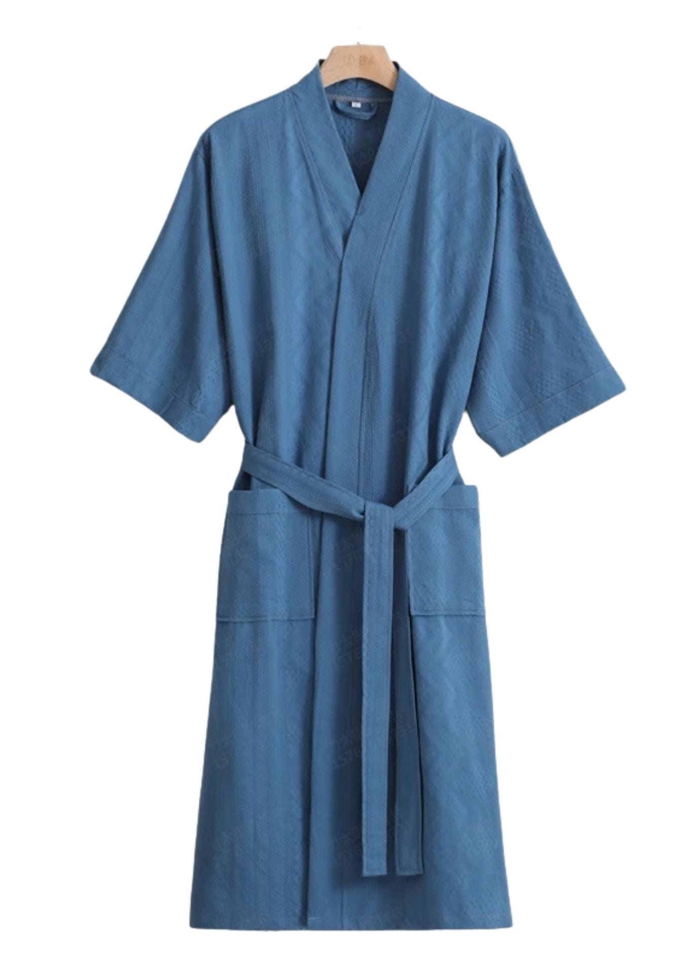 Kimono Kaki | Peignoir d'Or Bleu / M (155 - 165 cm)