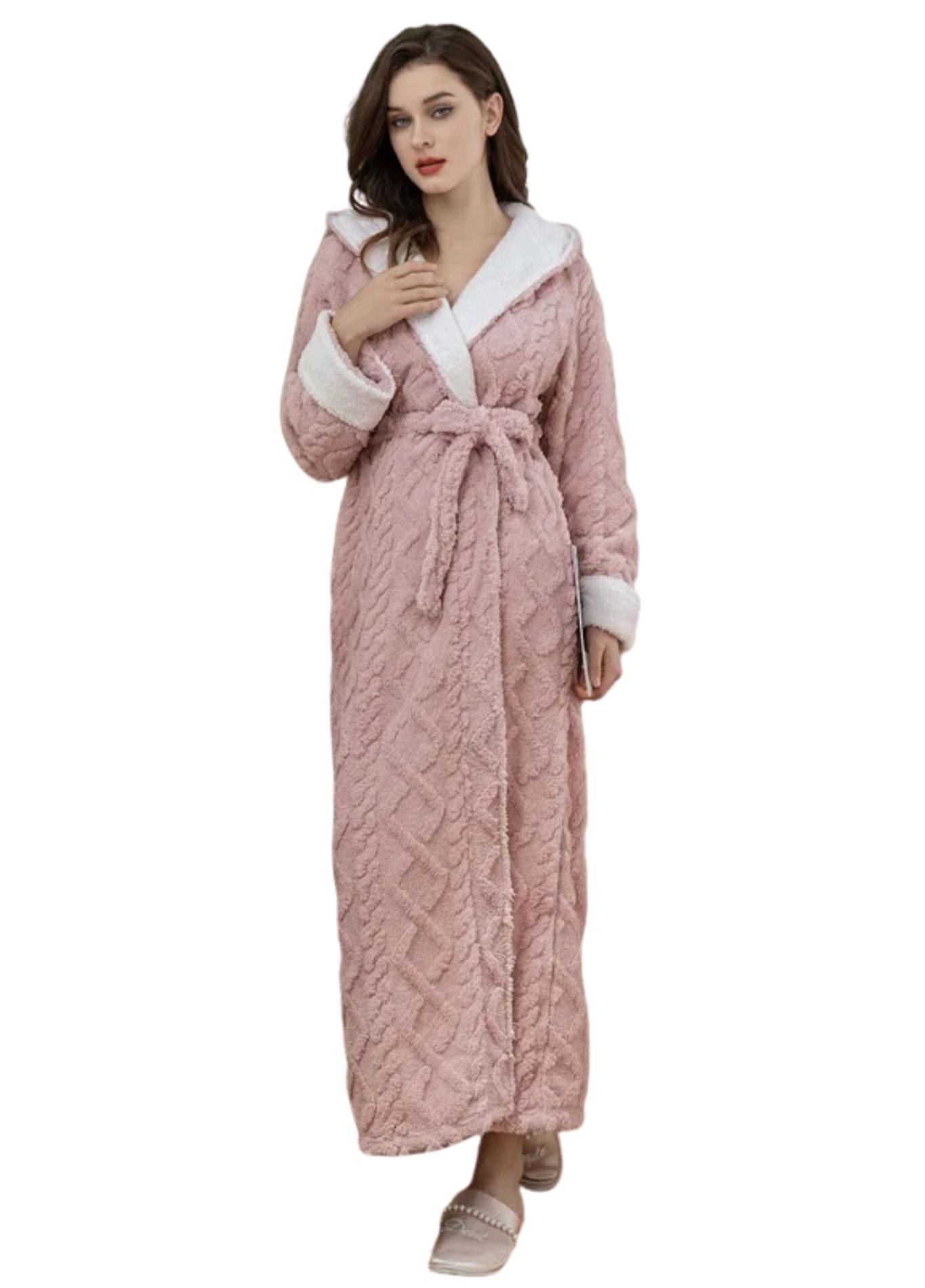 Peignoir à Capuche Femme | Peignoir d'Or Rose / M (40-60kg)