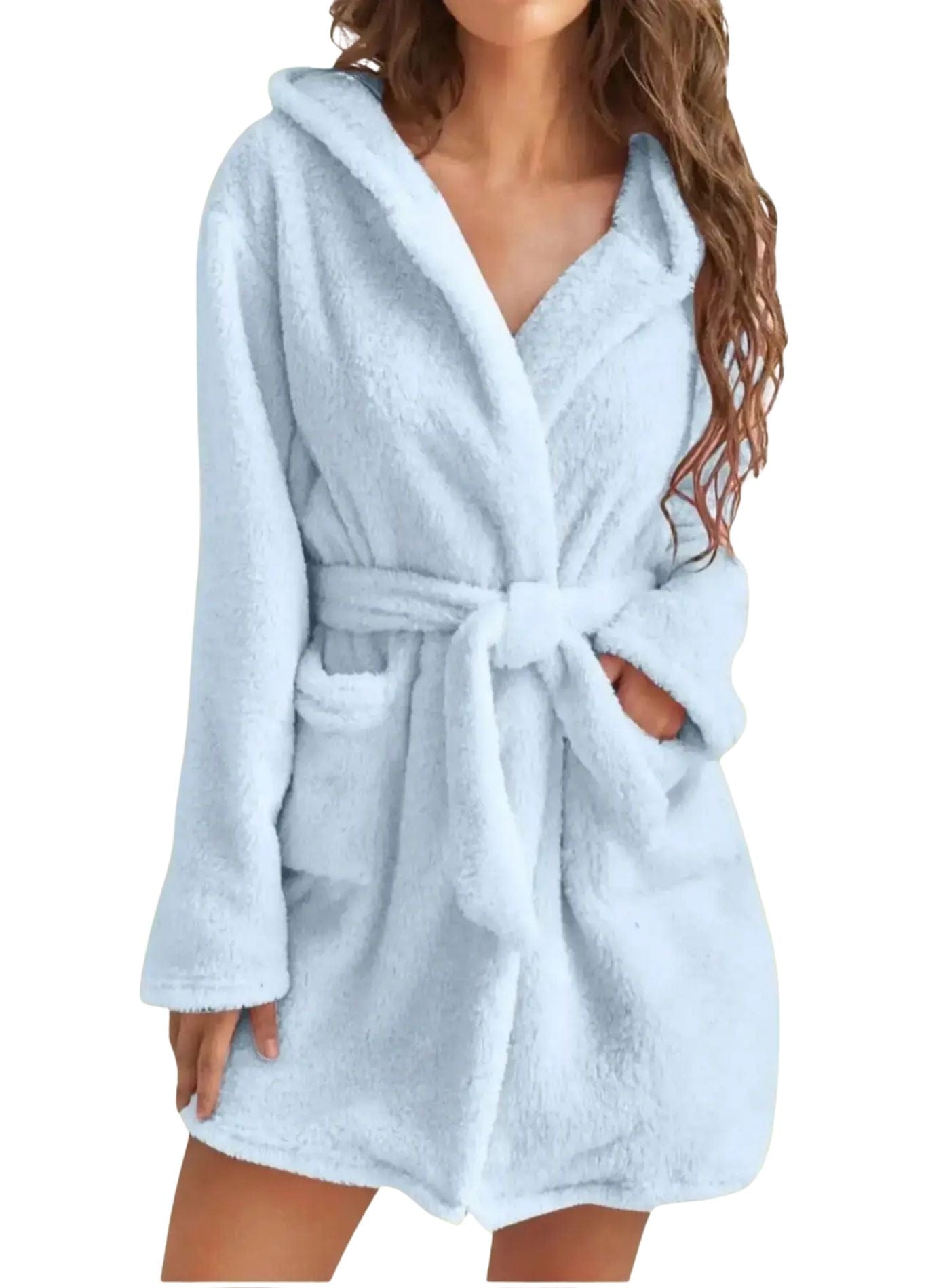 Peignoir Court | Peignoir d'Or Bleu Ciel / S
