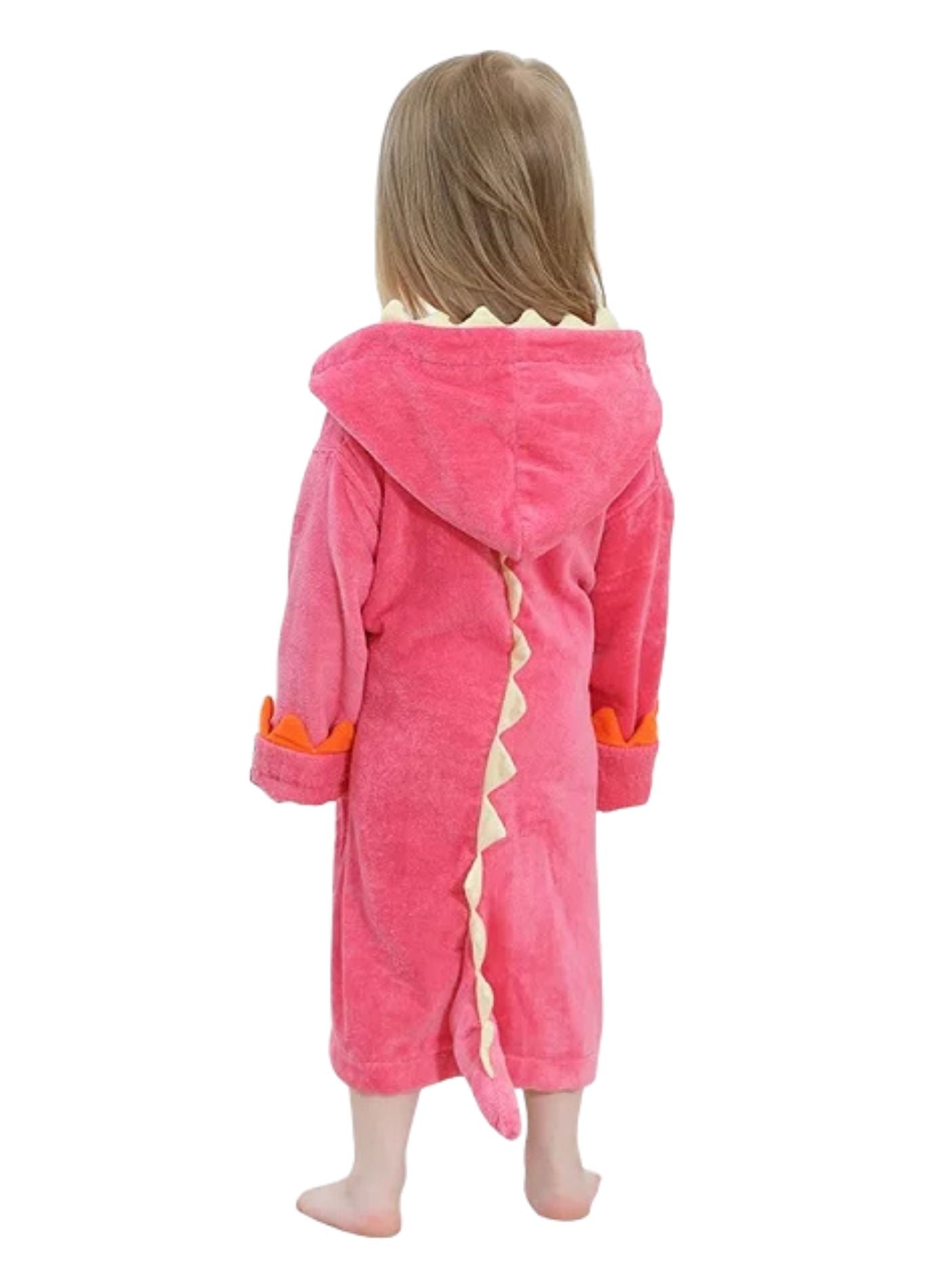 Peignoir Dinosaure Enfant | Peignoir d'Or Dinosaure Rose / 1 - 3 ans (≈ 80 - 100 cm)