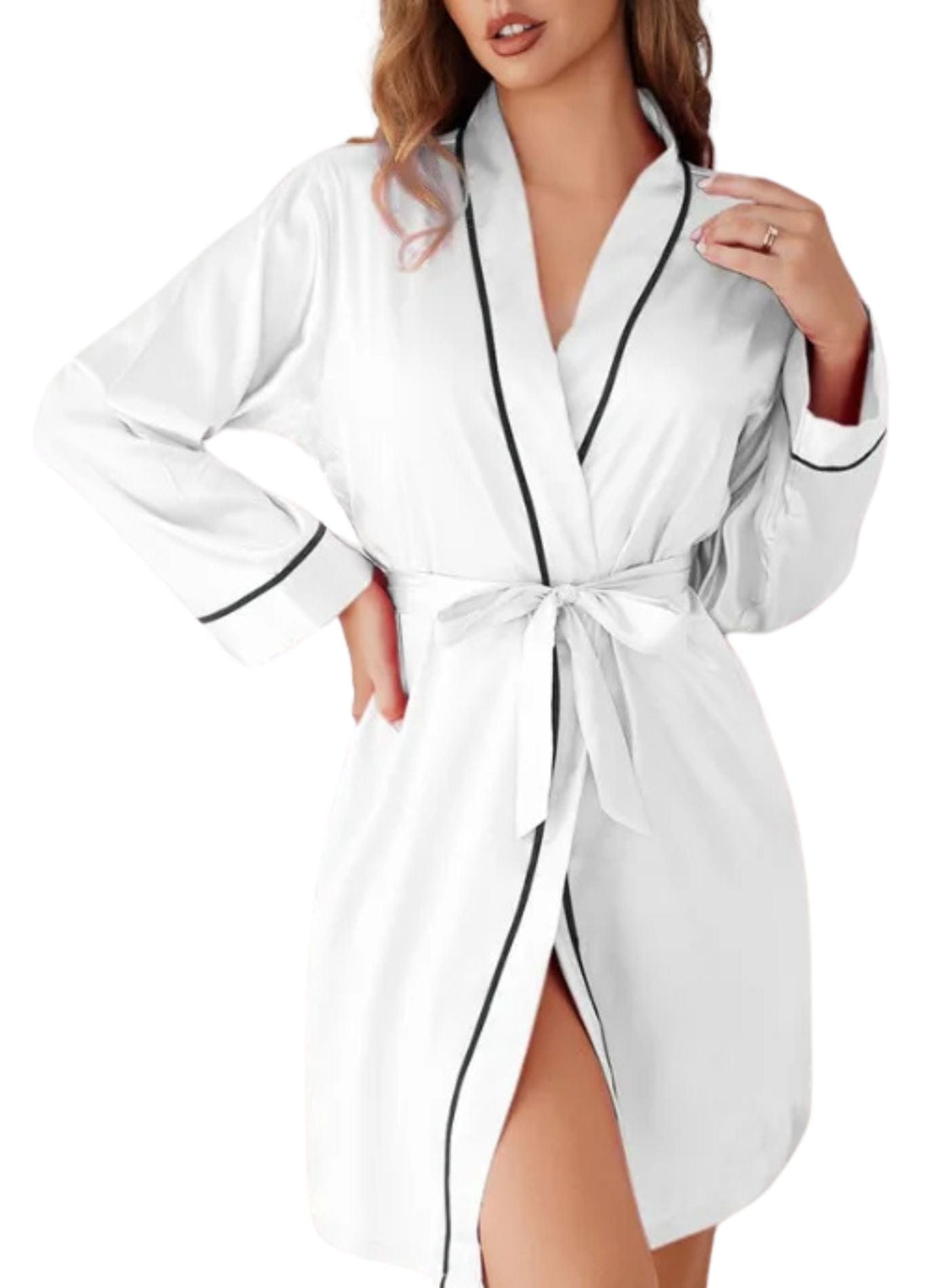 Peignoir en Soie Femme | Peignoir d'Or S / Blanc