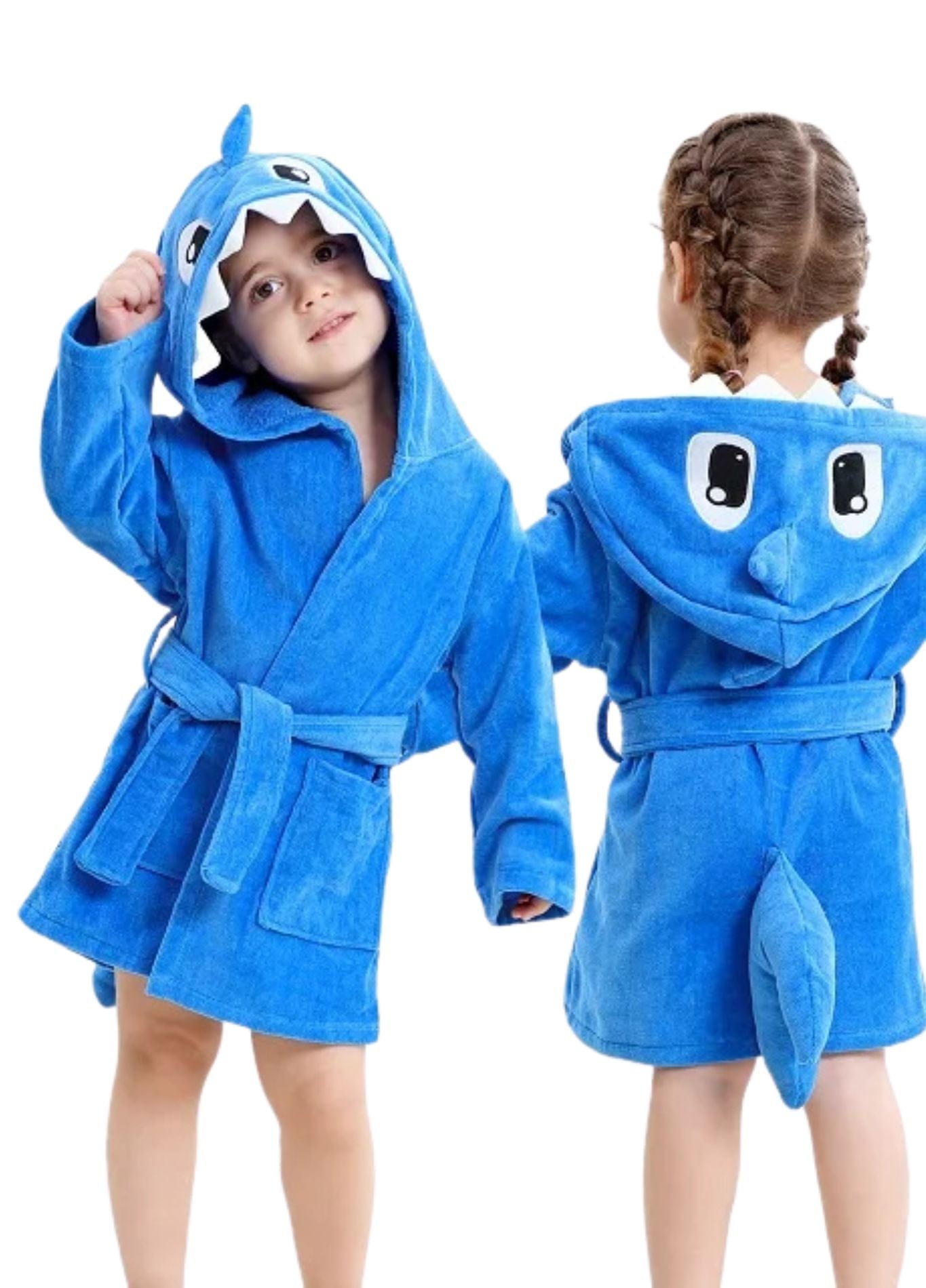 Peignoir Enfant 4 ans | Peignoir d'Or Requin Bleu / 1 - 3 ans (≈ 80 - 100 cm)
