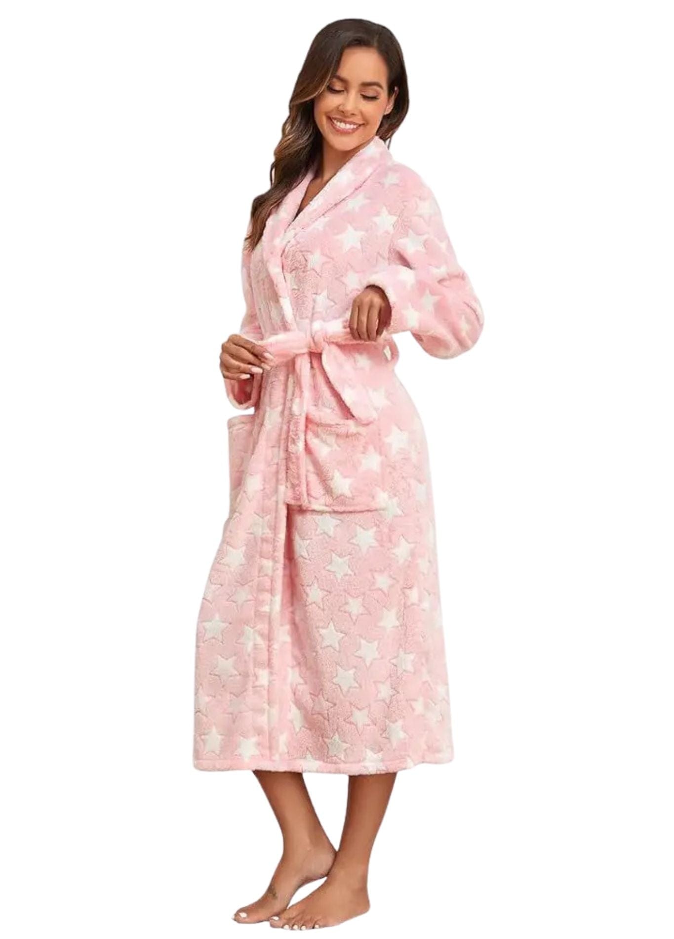 Peignoir Femme Chaud | Peignoir d'Or S / Étoile Rose