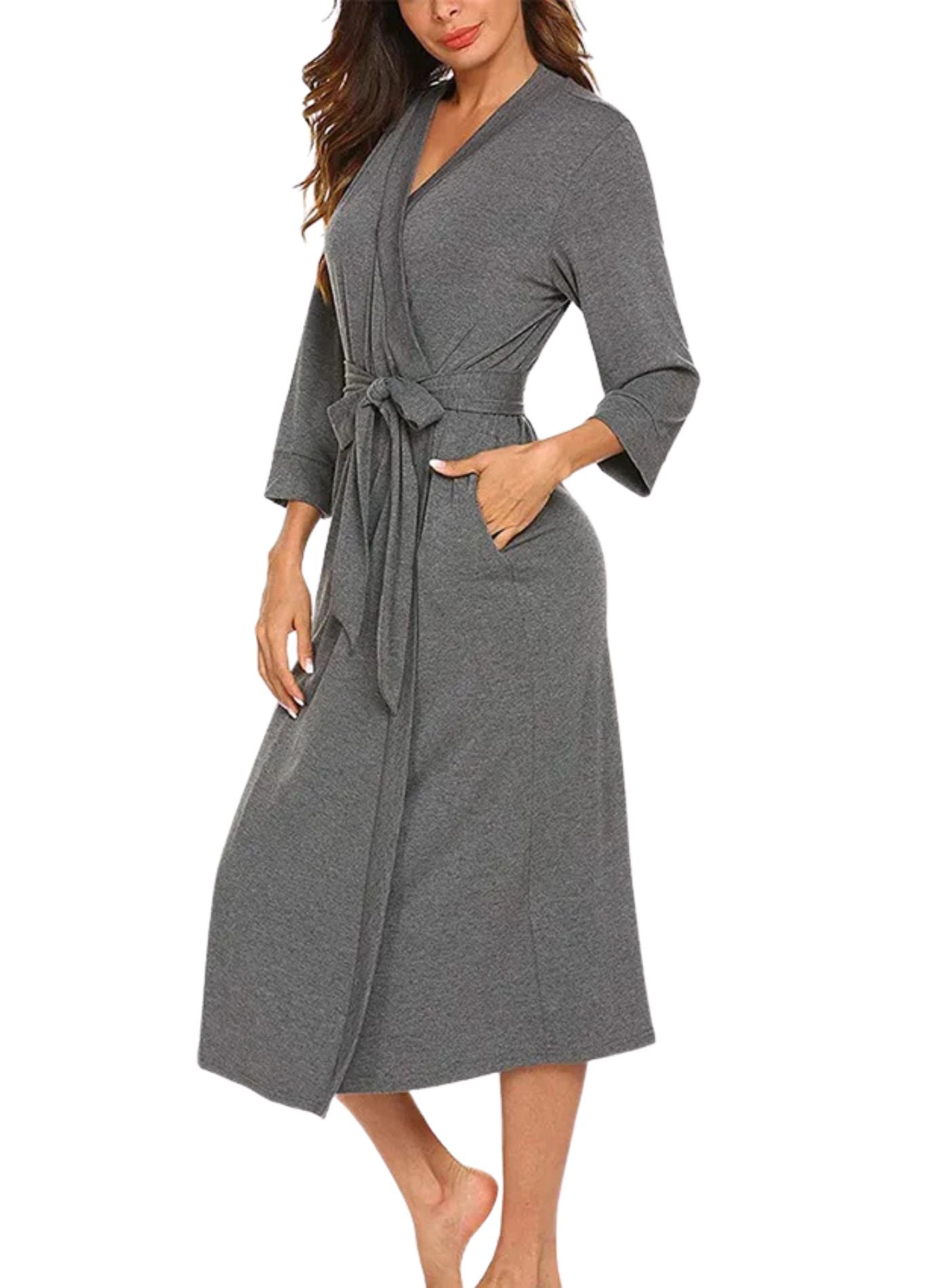 Peignoir Femme Coton Fin | Peignoir d'Or Gris / S