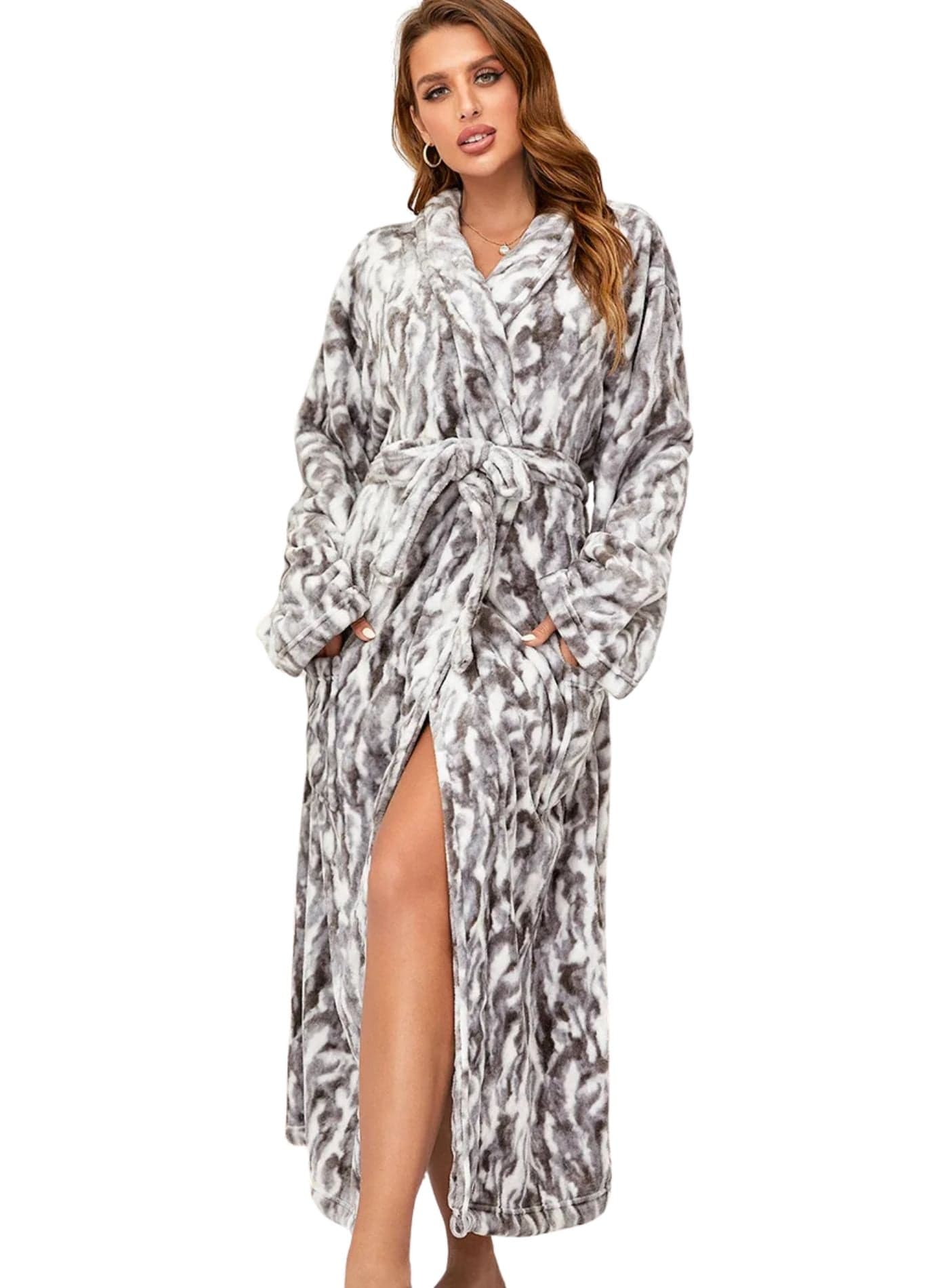 Peignoir Femme Tout Doux | Peignoir d'Or S / Flocon Élégant