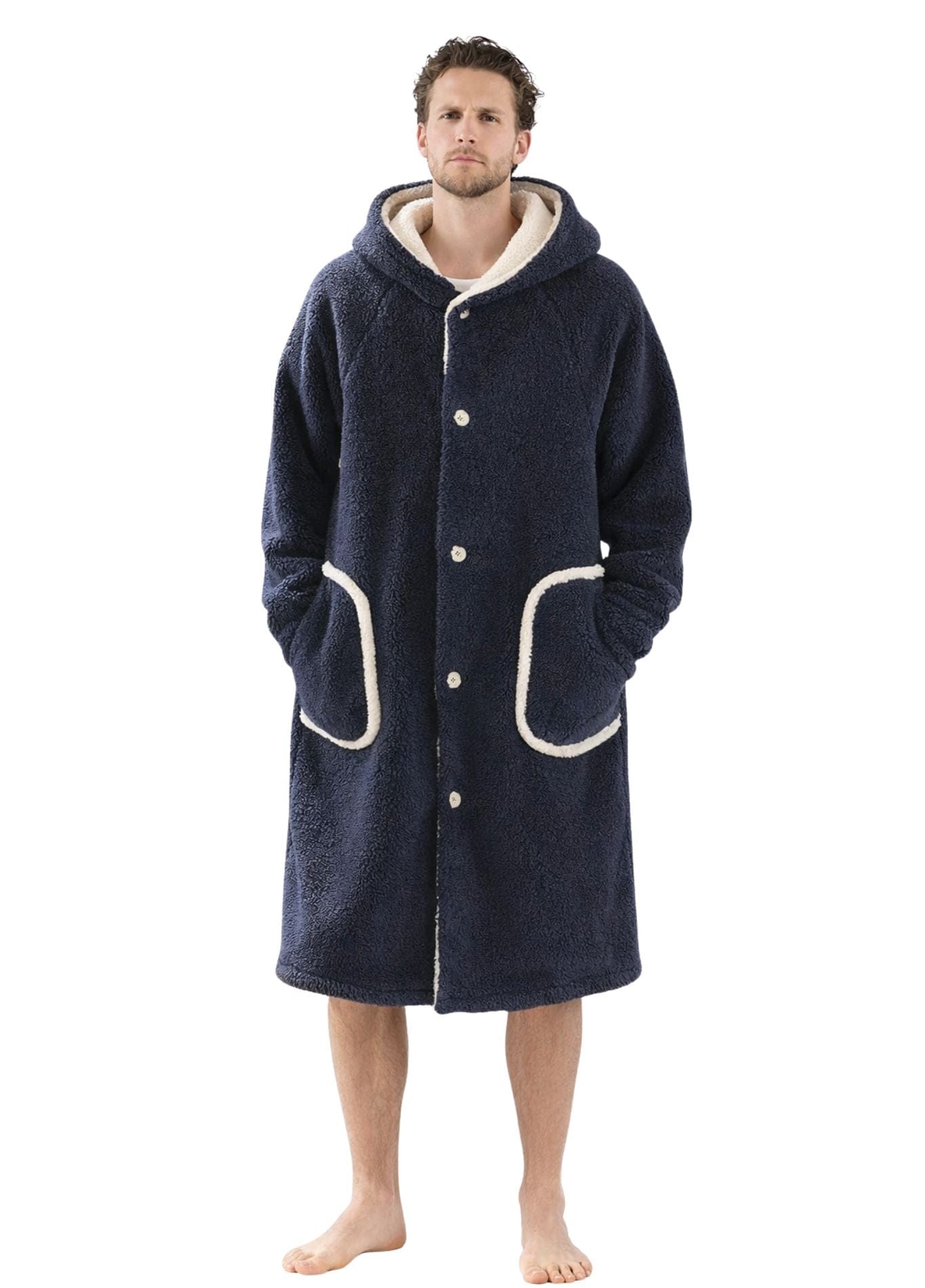 Peignoir Hiver Homme | Peignoir d'Or Bleu Marine / L : Longueur 165–170 cm