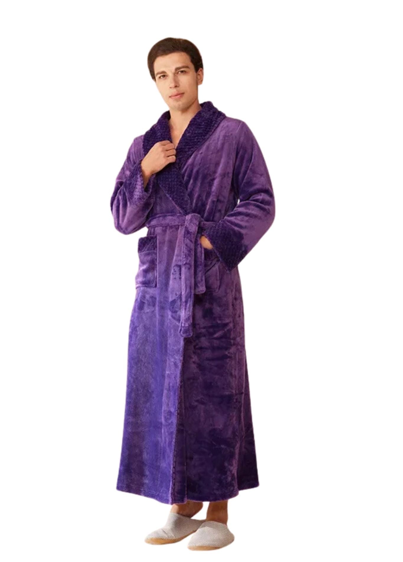 Peignoir Homme Eponge Epais | Peignoir d'Or Mauve / M