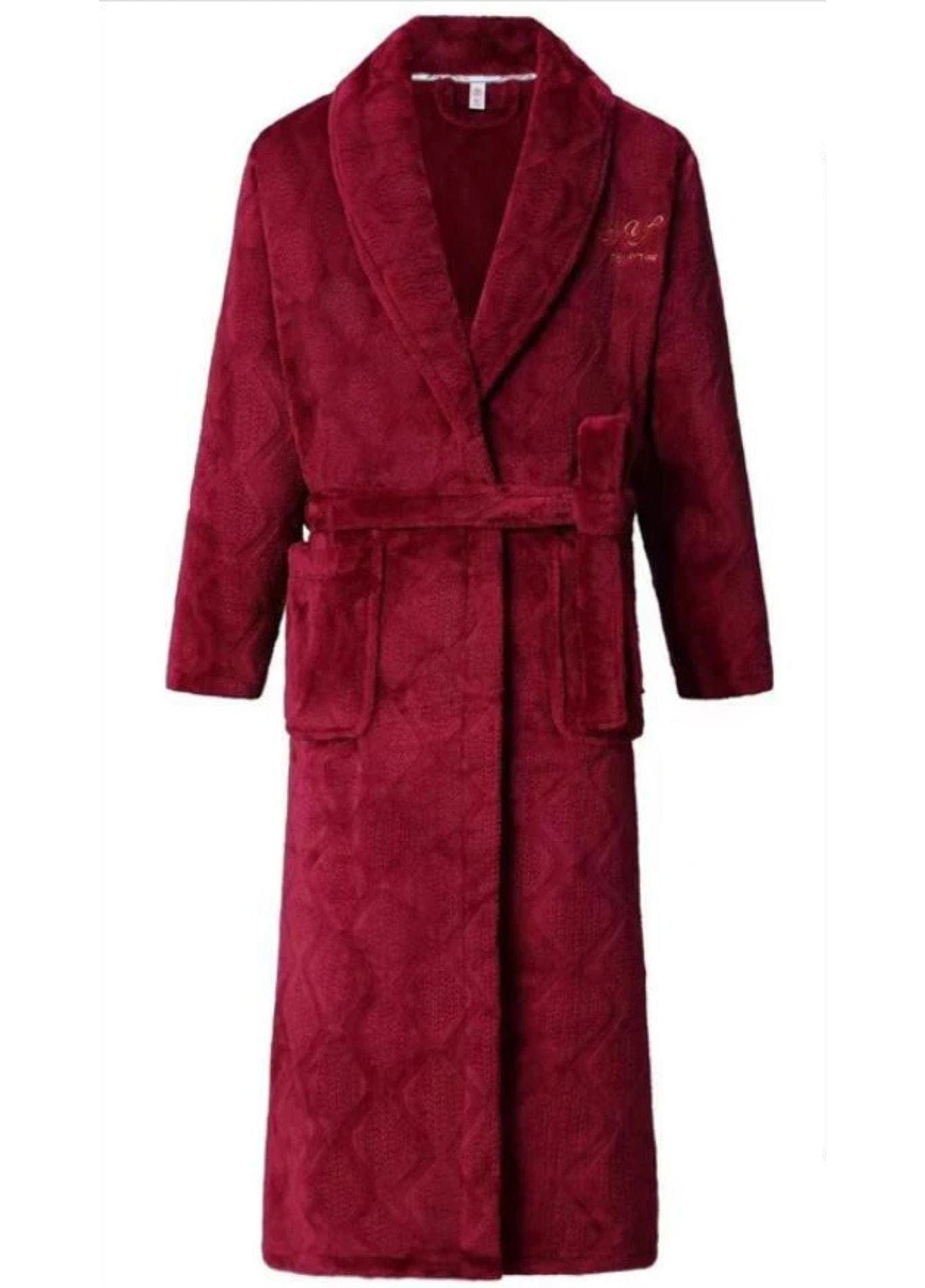 Peignoir Homme Polaire Long | Peignoir d'Or Bordeaux / L