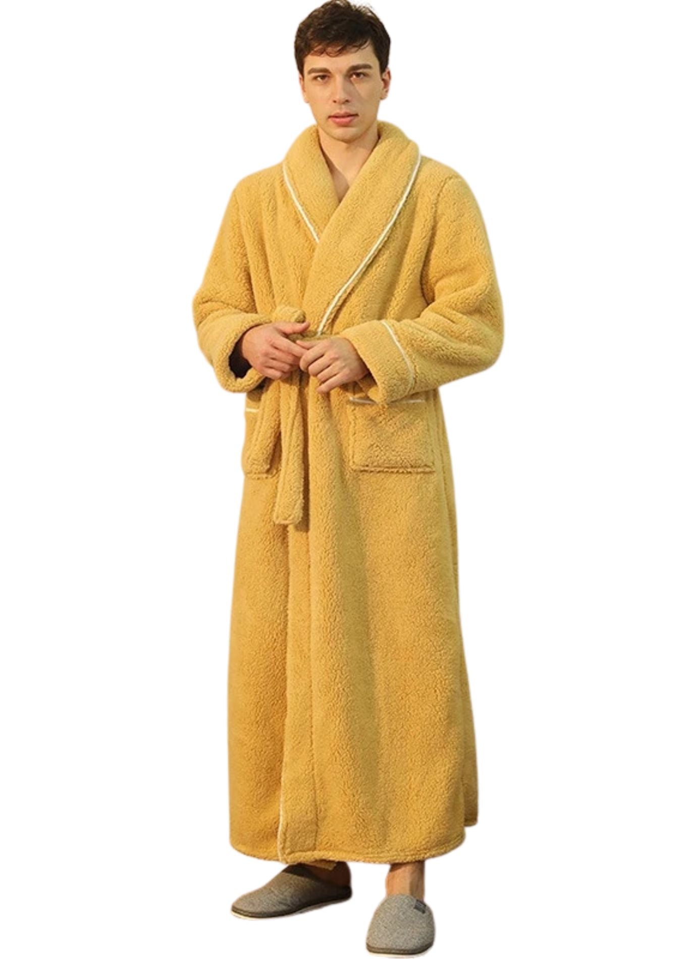 Peignoir Jaune Long Polaire | Peignoir d'Or