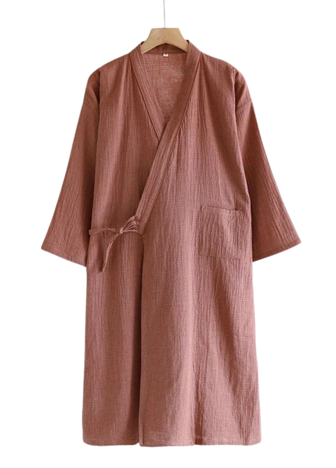 Peignoir Kimono Homme Coton | Peignoir d'Or Terre Cuite / M