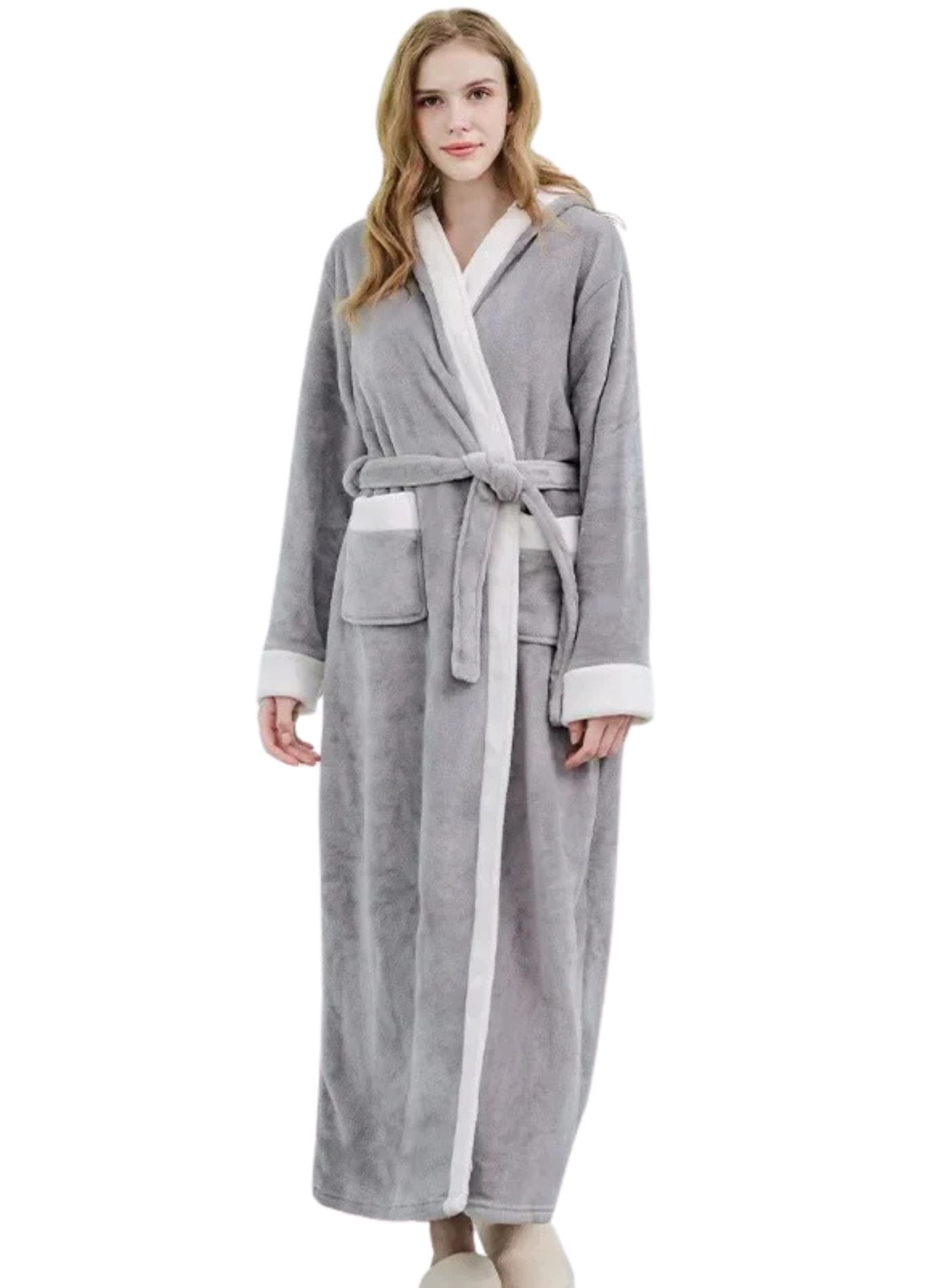 Peignoir Long Femme Polaire | Peignoir d'Or Gris / M