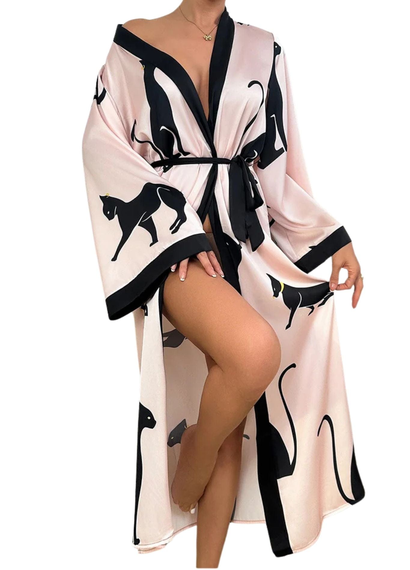 Peignoir Luxe | Peignoir d'Or Chat Rose / S