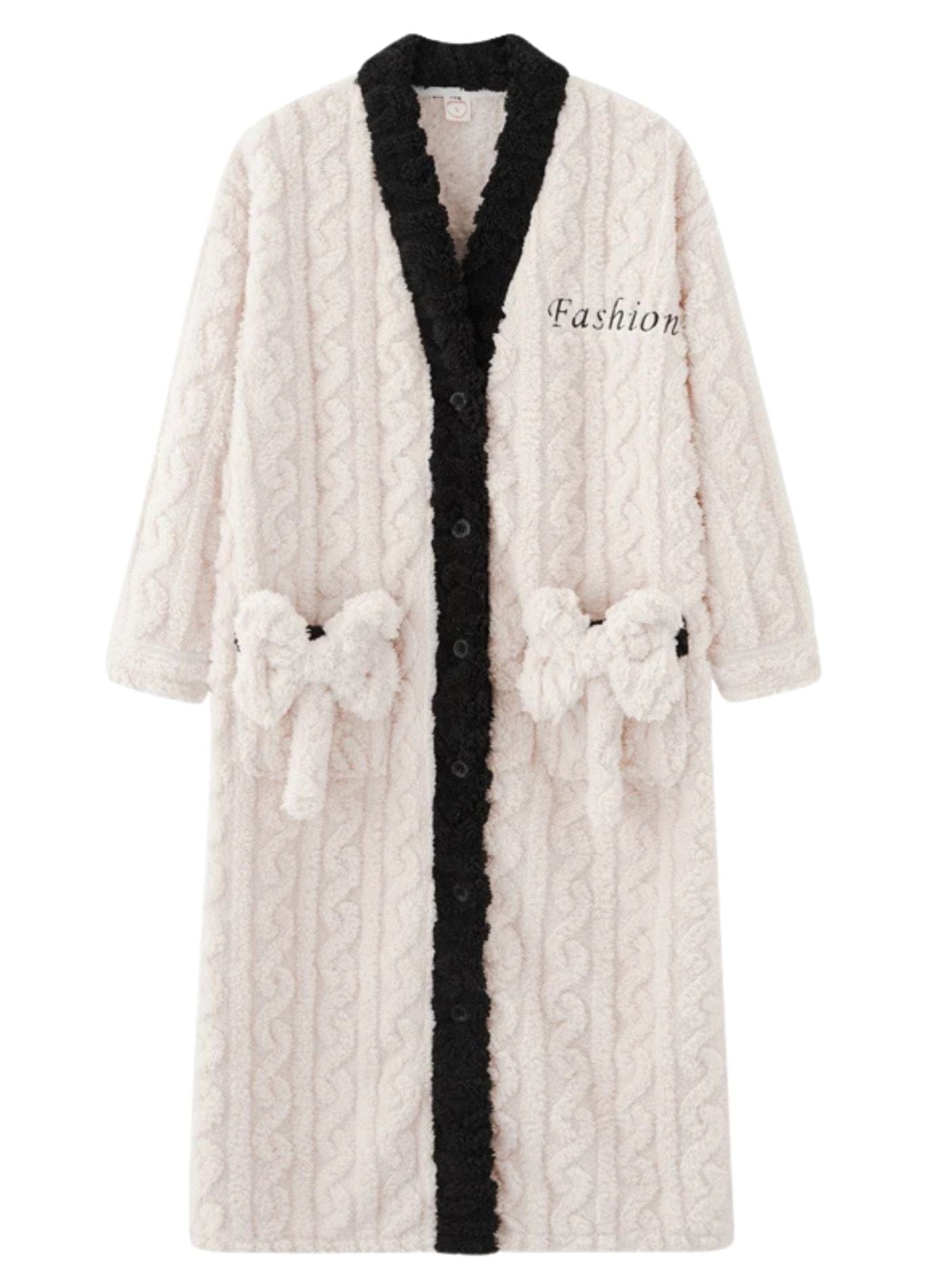 Peignoir Polaire Chaud Femme | Peignoir d'Or Blanc / M (40 - 50 kg)