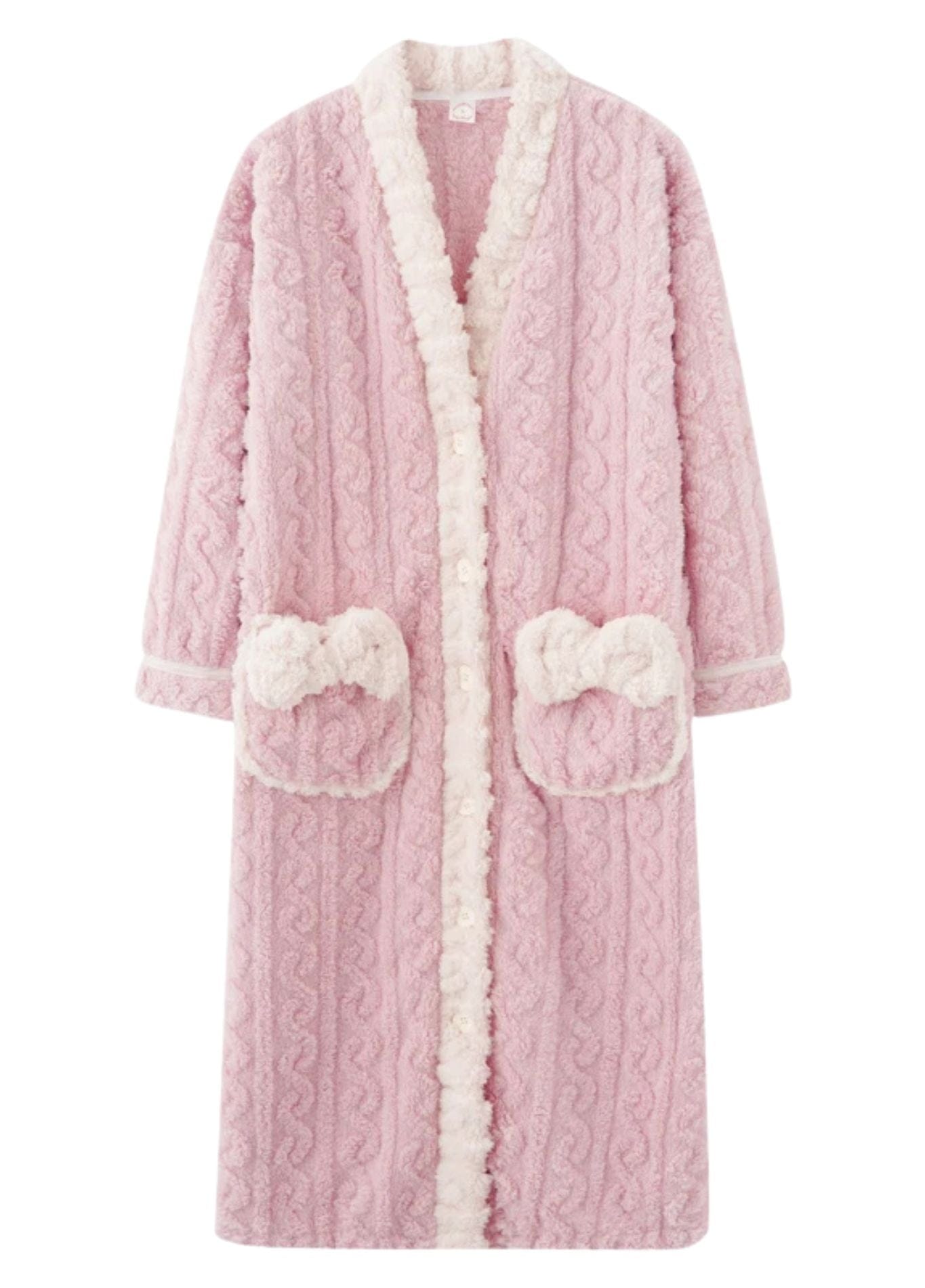 Peignoir Polaire Chaud Femme | Peignoir d'Or Rose / M (40 - 50 kg)