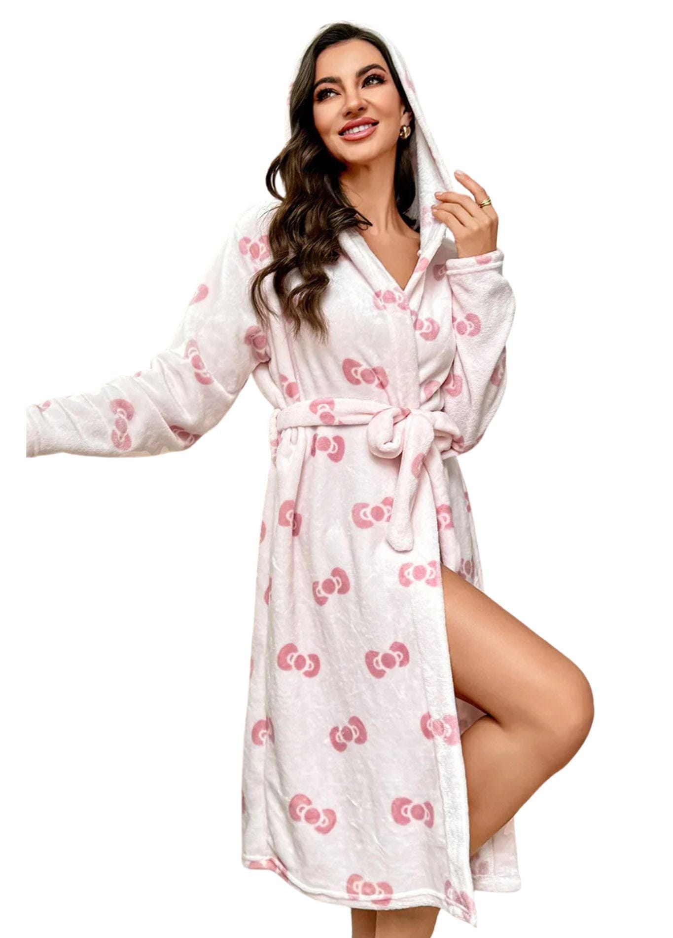 Peignoir Rose Rose Noeud Rose / S