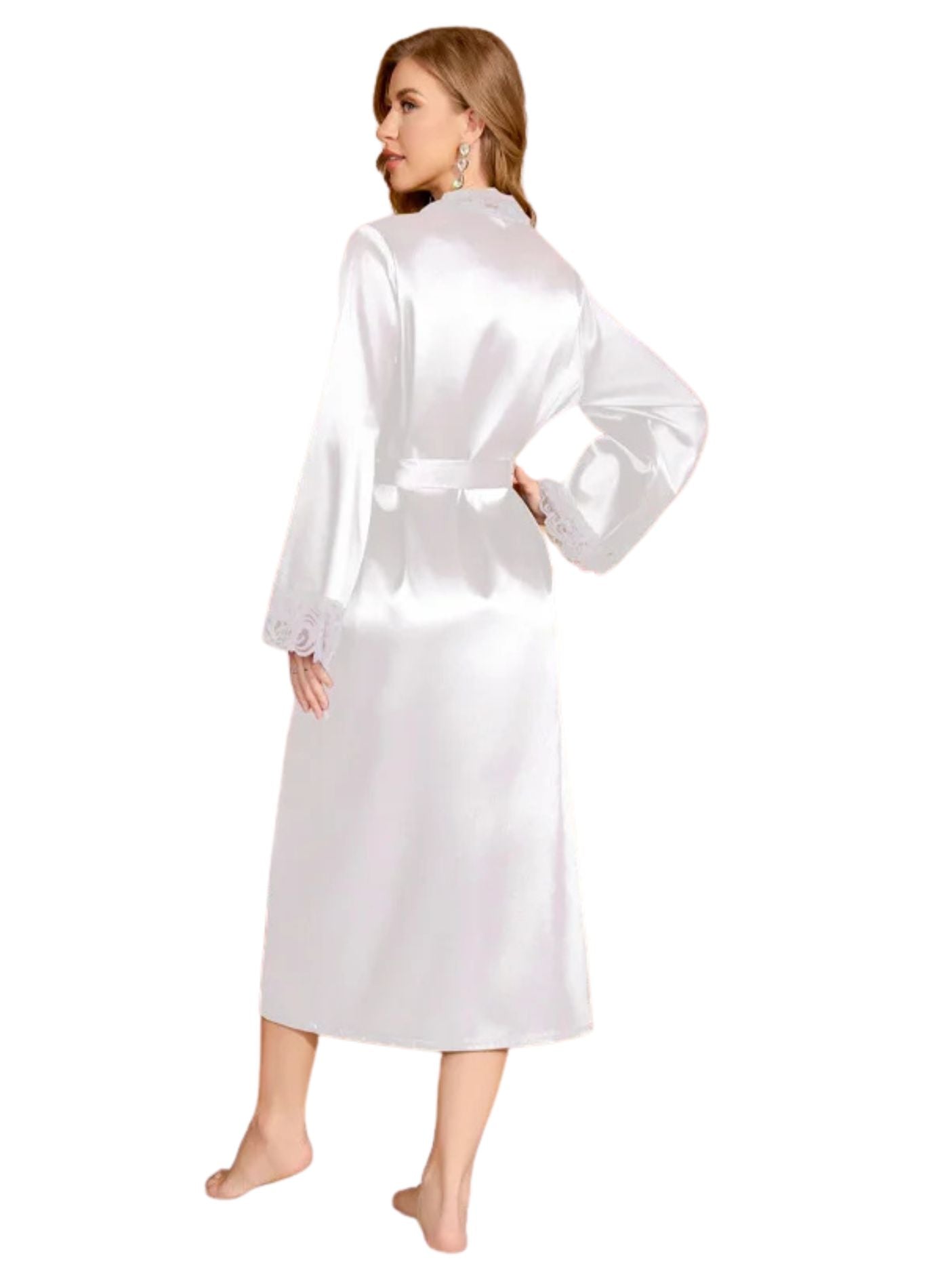 Peignoir Satin Blanc | Peignoir d'Or