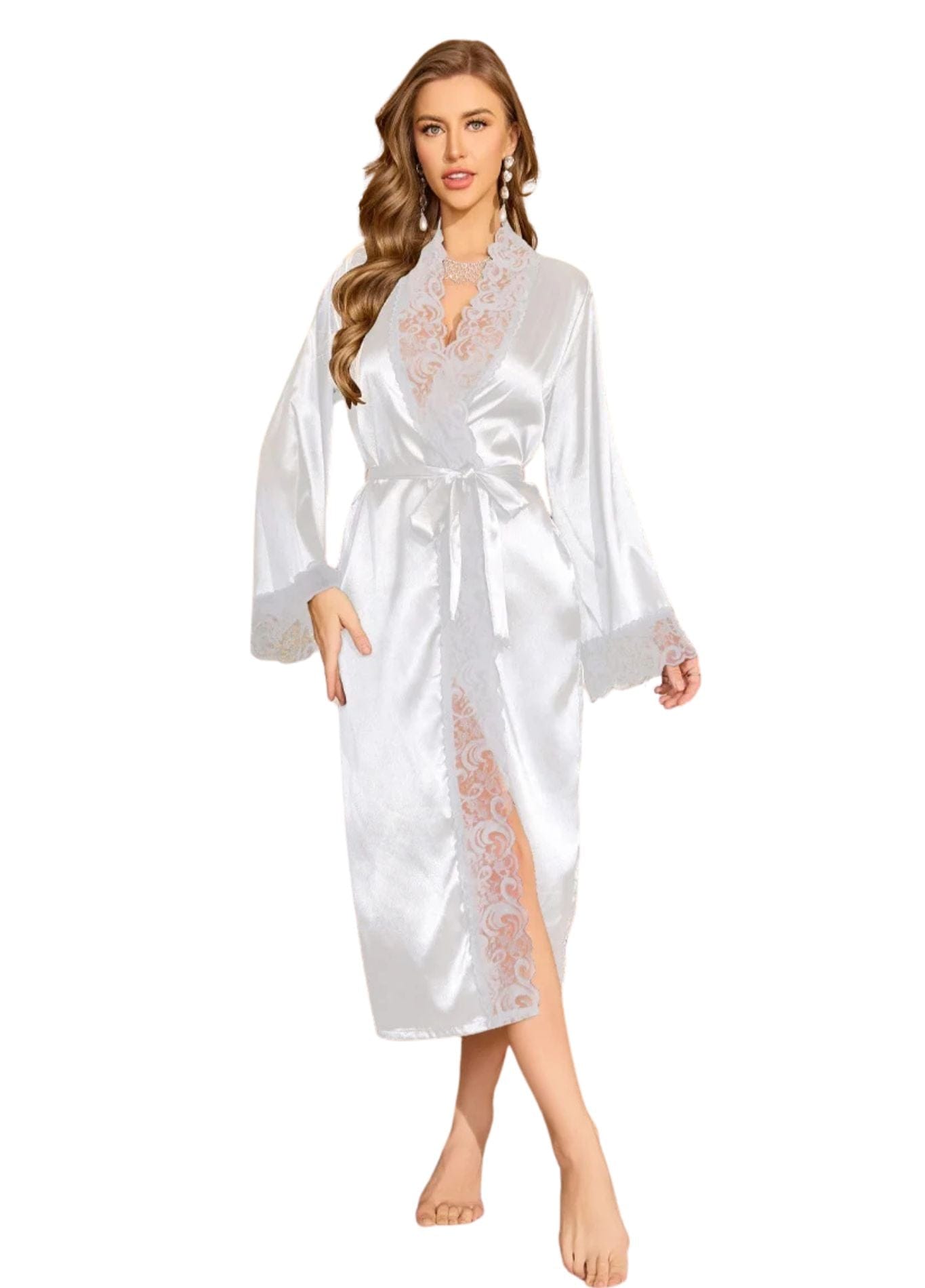 Peignoir Satin Blanc | Peignoir d'Or