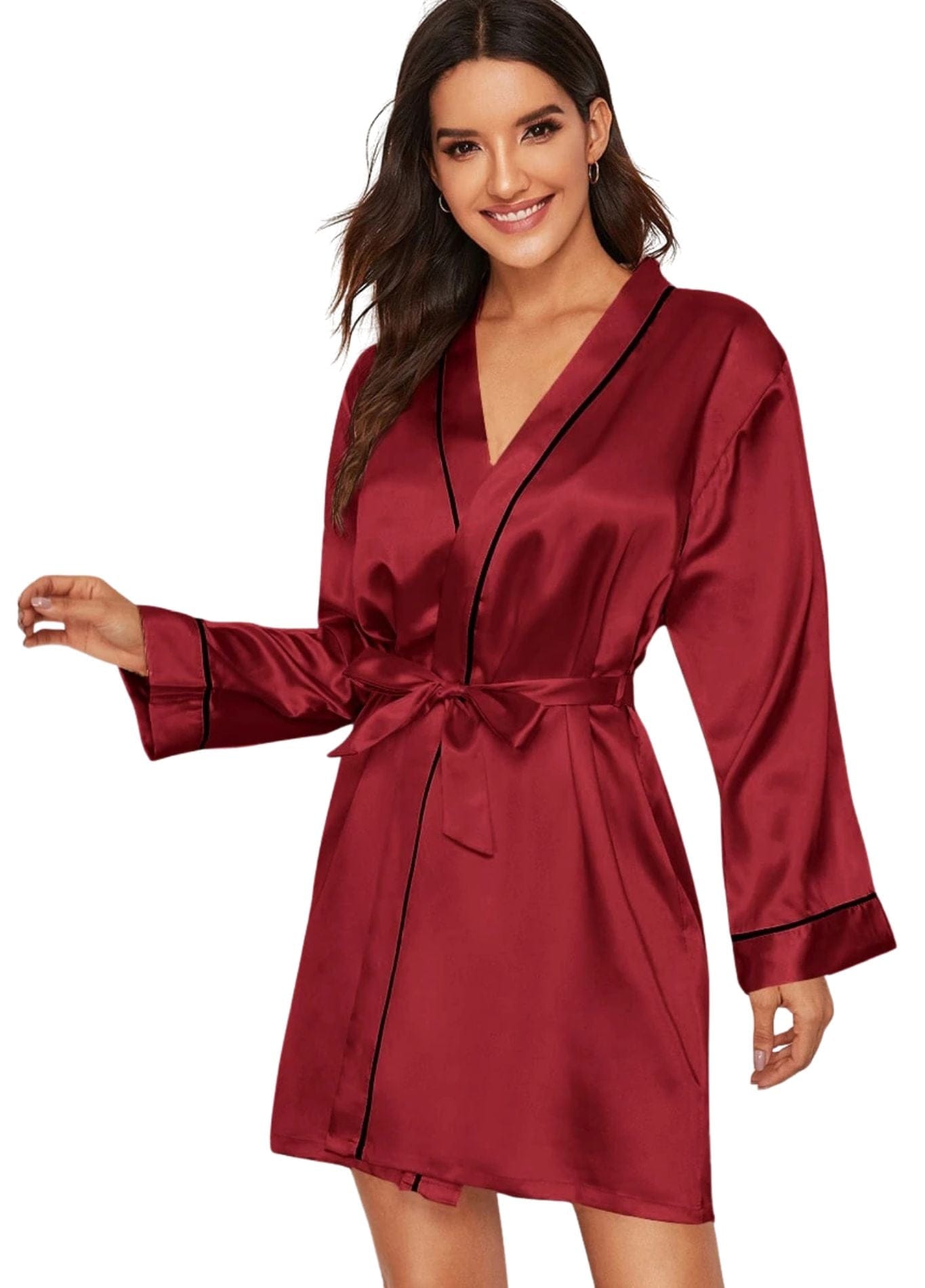 Peignoir Satiné | Peignoir d'Or Rouge / S