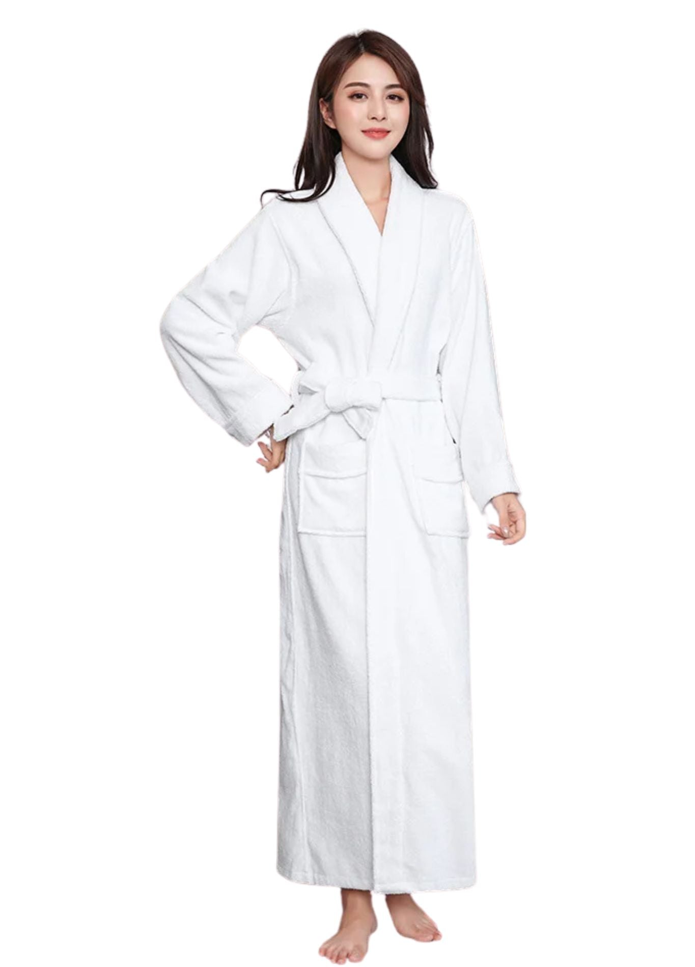 Peignoir Serviette Femme | Peignoir d'Or Blanc / L