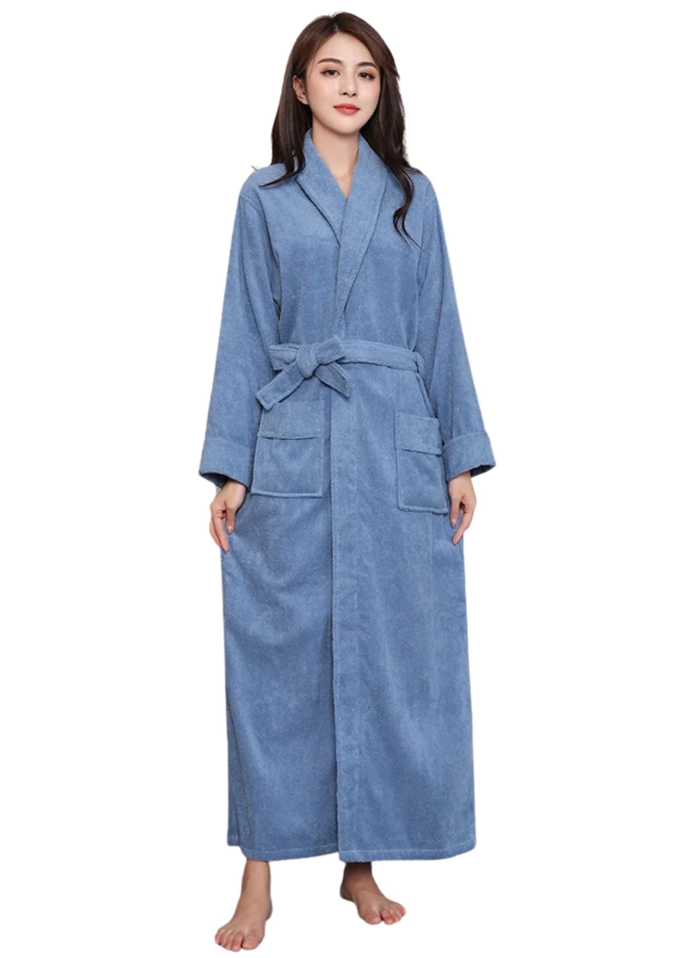 Peignoir Serviette Femme | Peignoir d'Or Bleu Brume / 2XL