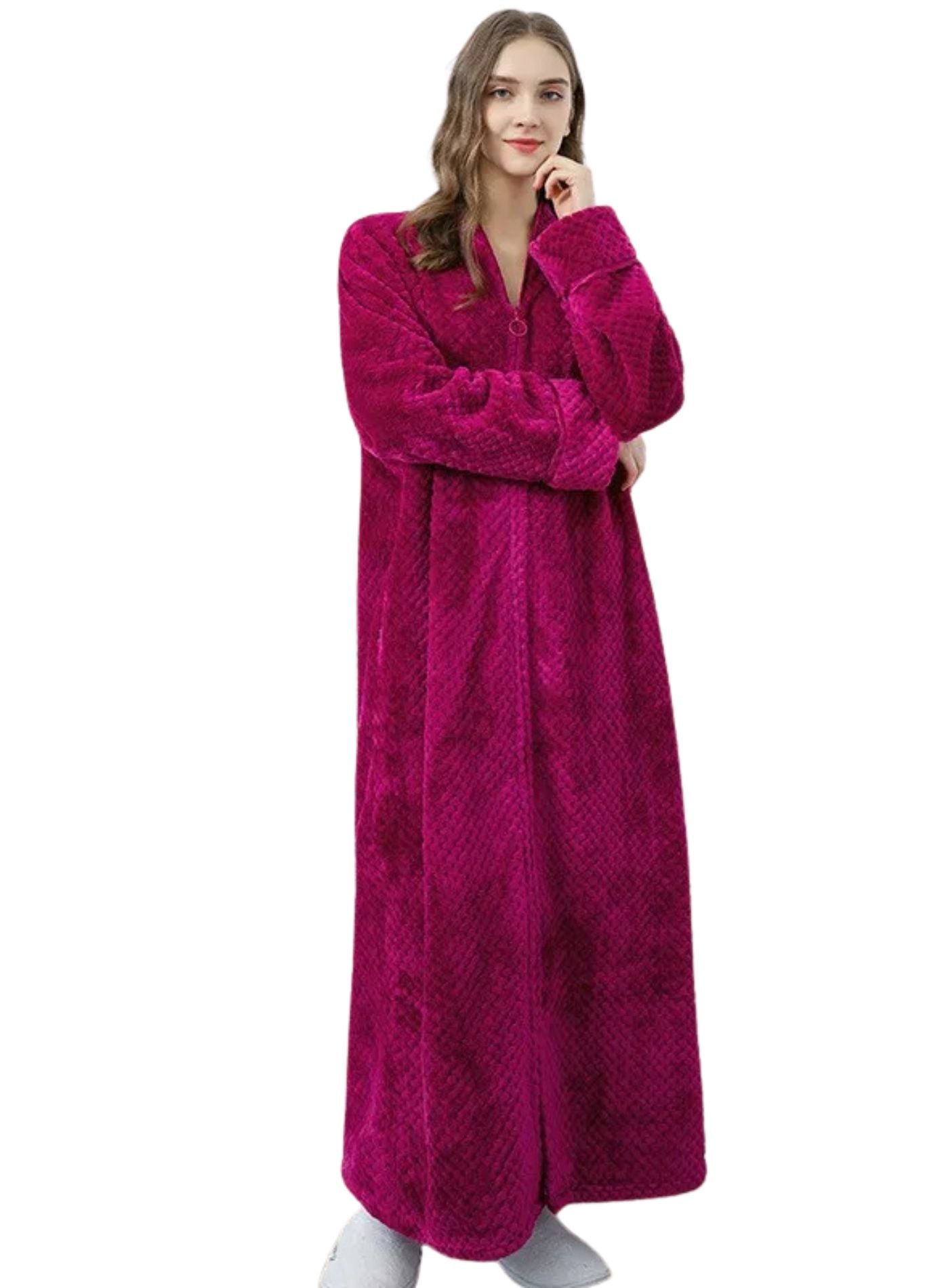 Peignoir Zippé Femme | Peignoir d'Or M / Magenta Cerise