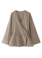 kimono couleur uni | Peignoir d'Or XS / Beige