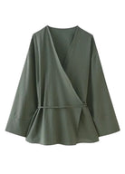 kimono couleur uni | Peignoir d'Or XS / Vert Foncé