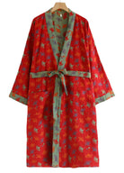 Kimono d'Intérieur Femme | Peignoir d'Or Forêt Rouge / M