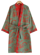 Kimono d'Intérieur Femme | Peignoir d'Or Terre de Jade / M