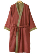 Kimono Femme Chic | Peignoir d'Or Terracotta Vintage / M