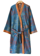 Kimono Femme Nuit | Peignoir d'Or Crépuscule Bleu / M