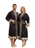 Kimono Femme Traditionnel | Peignoir d'Or Noir