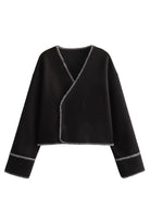 Kimono Habillé Femme | Peignoir d'Or Noir / XS