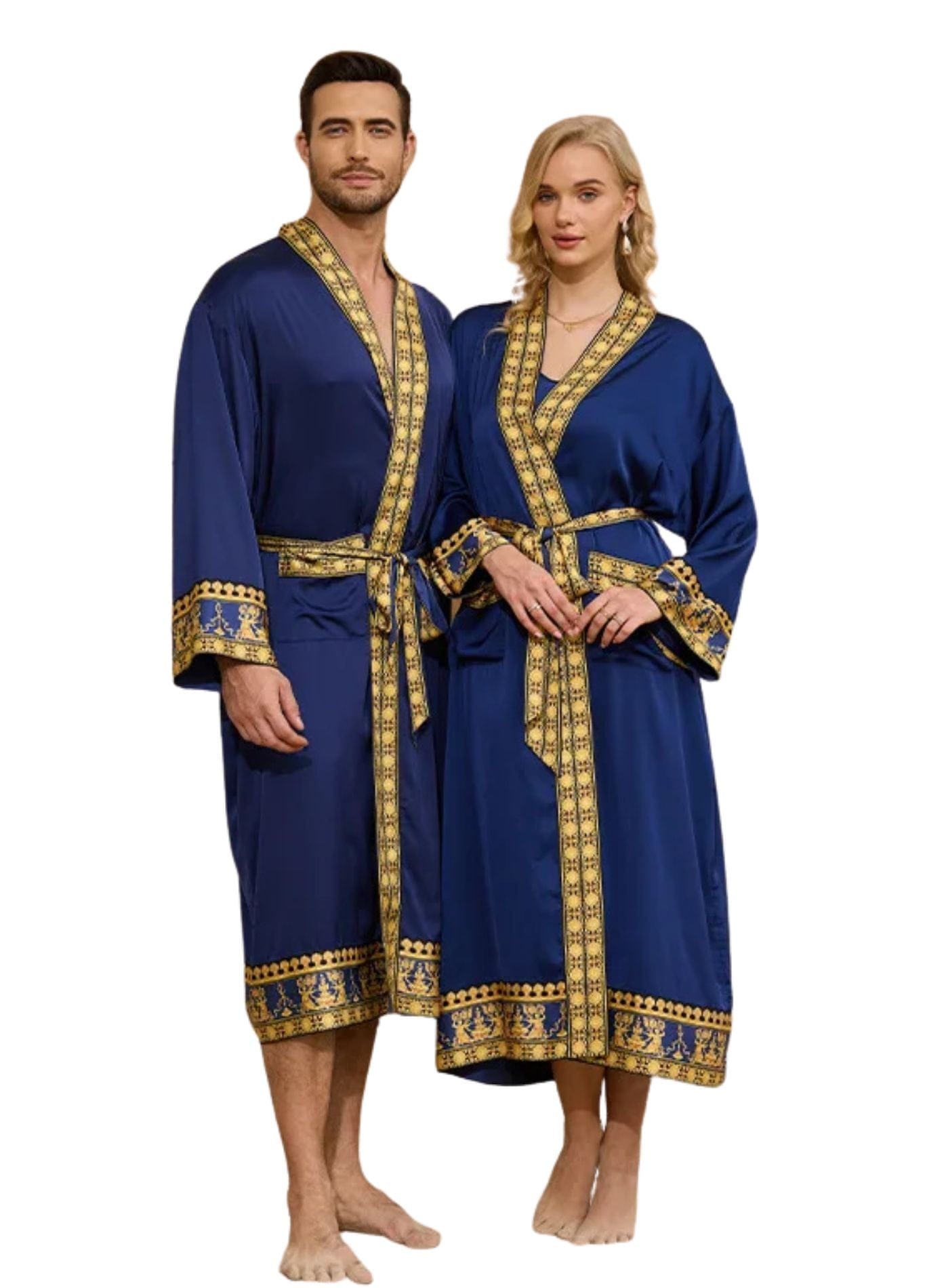 Kimono Homme Traditionnel | Peignoir d'Or Bleu