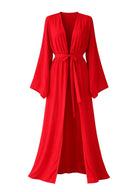 Kimono Plage Blanc | Peignoir d'Or Rouge