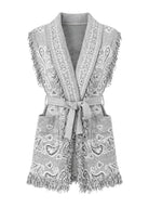 Kimono Sans Manches | Peignoir d'Or Gris / S