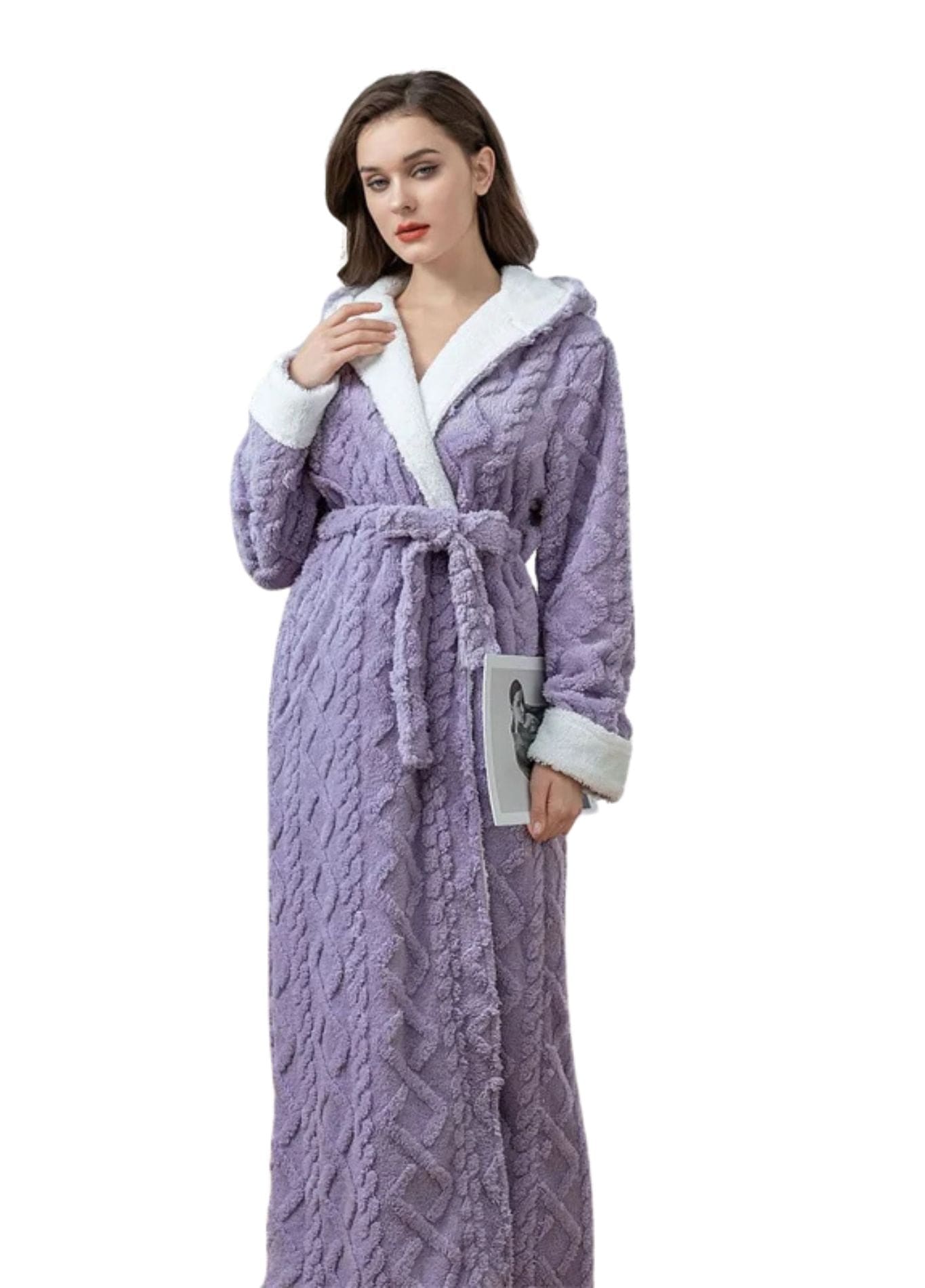 Peignoir à Capuche Femme | Peignoir d'Or Lavende / M (40-60kg)