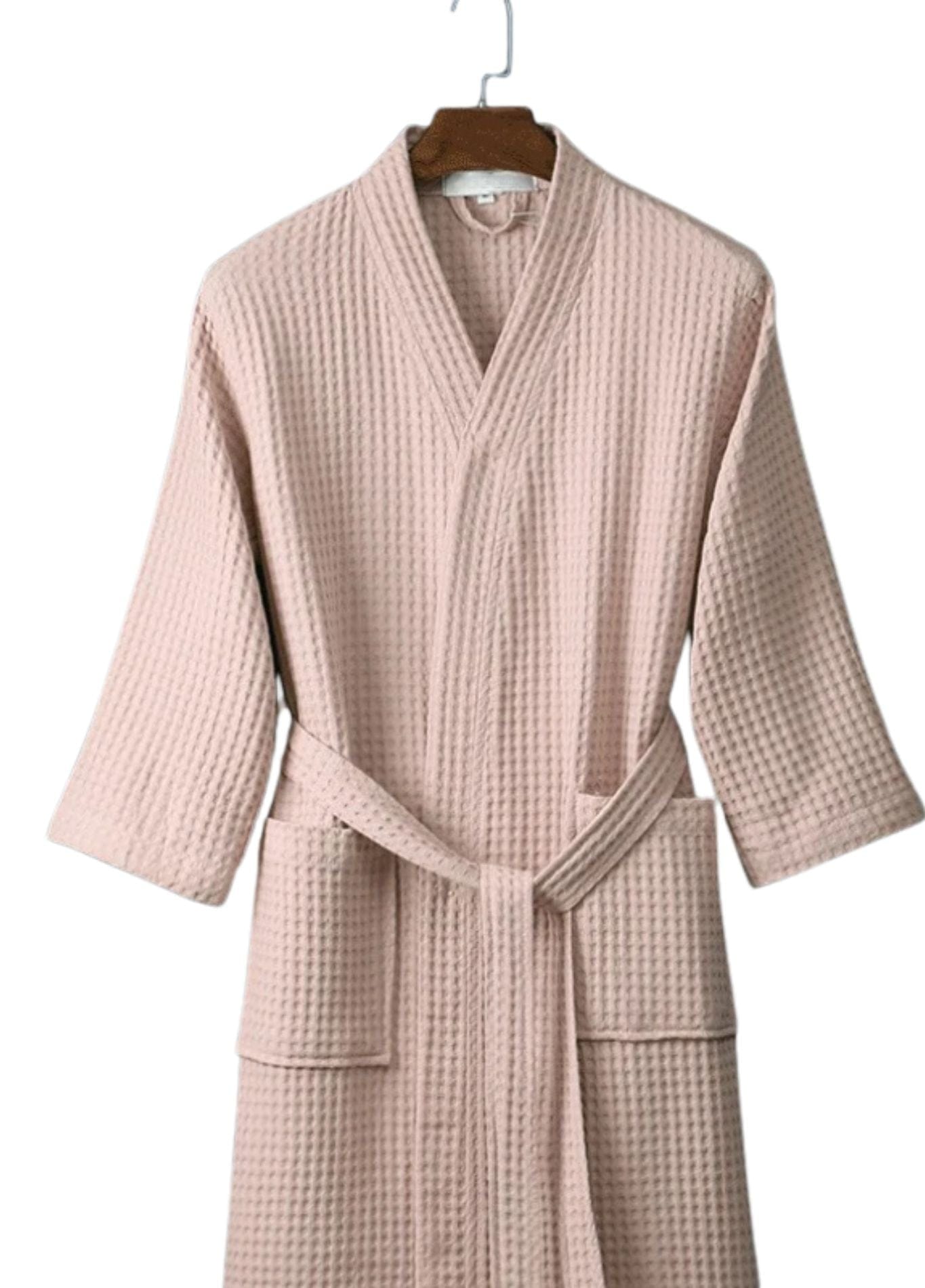 Peignoir Coton Nid d'Abeille | Peignoir d'Or Rose / M