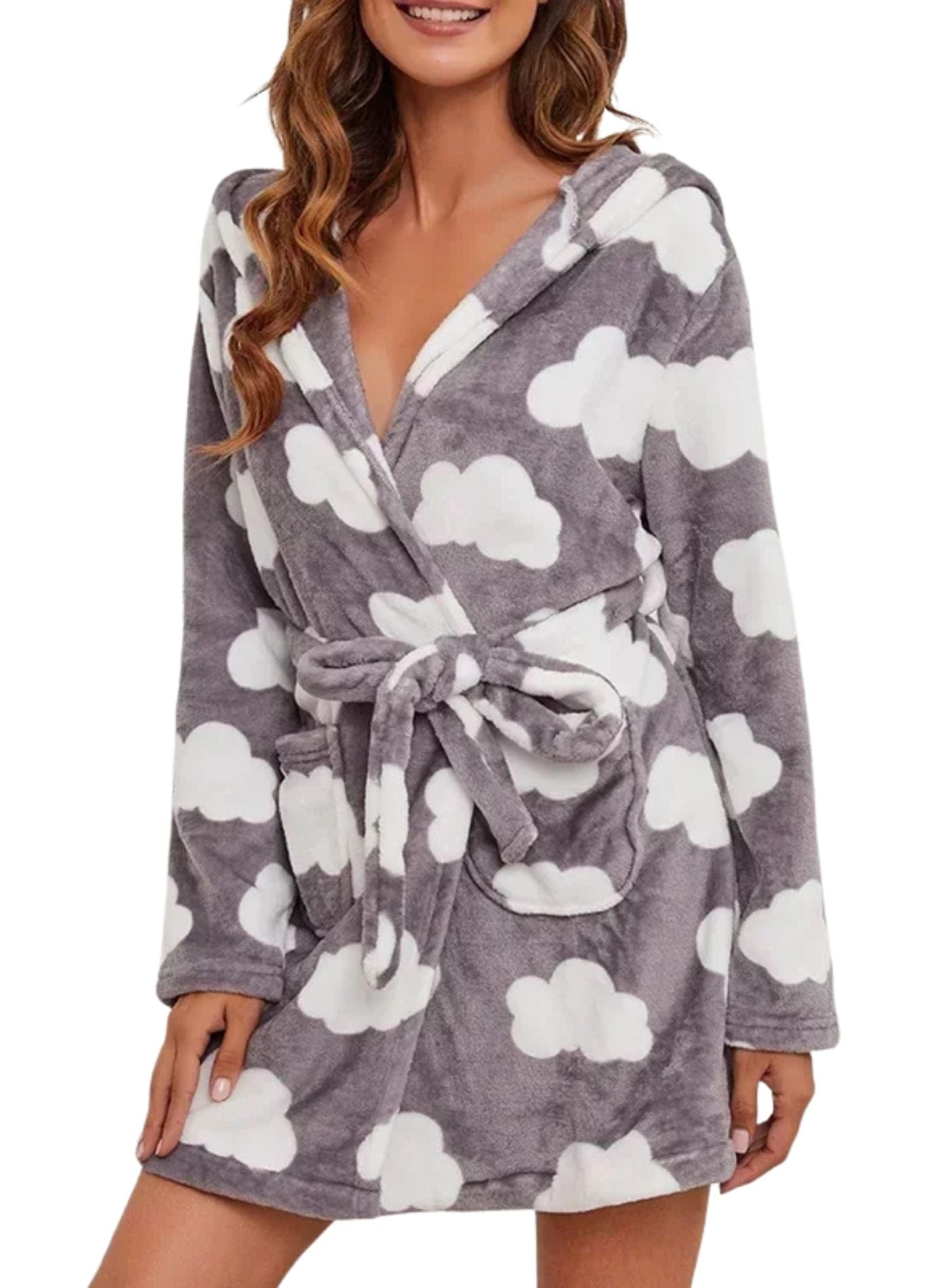 Peignoir Court Femme Polaire | Peignoir d'Or Nuage Taupe / S