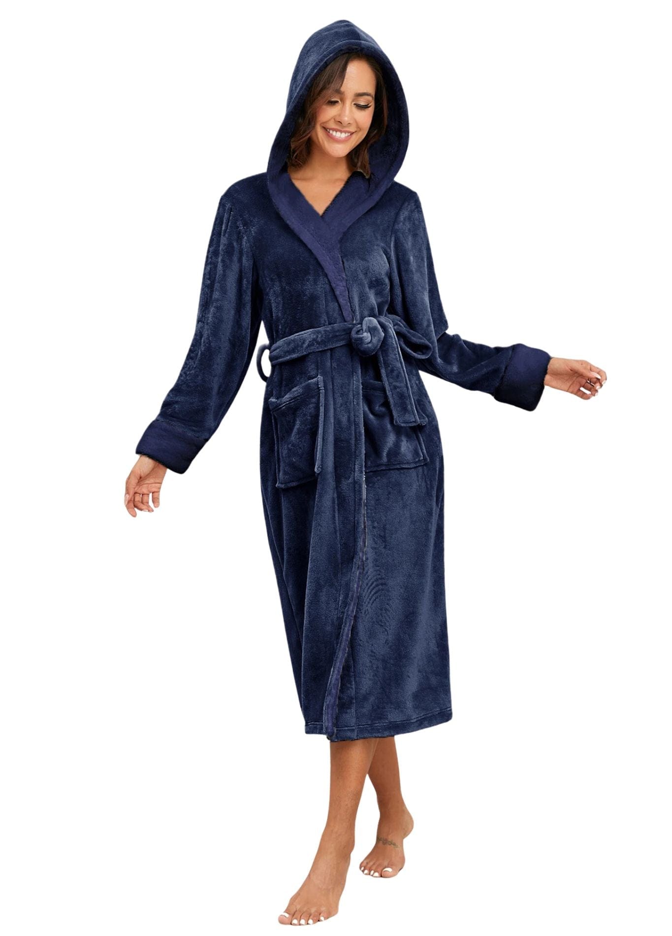 Peignoir de Bain Capuche Femme | Peignoir d'Or Bleu Marine / S