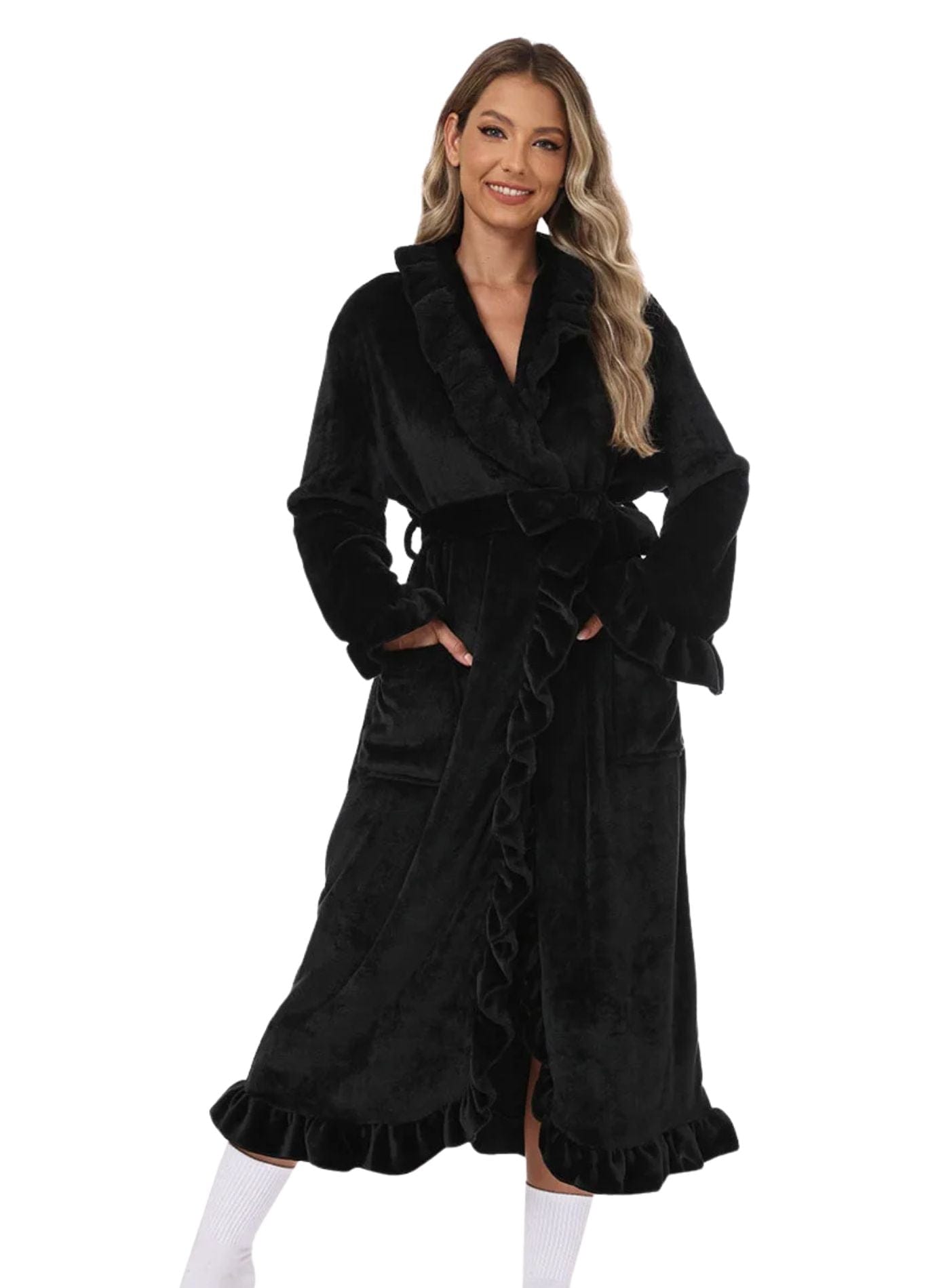 Peignoir de Bain Femme Luxe | Peignoir d'Or Noir / S