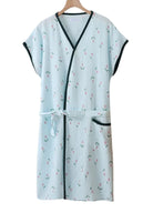 Peignoir de Bain Femme Manches Courtes | Peignoir d'Or Bleu / L