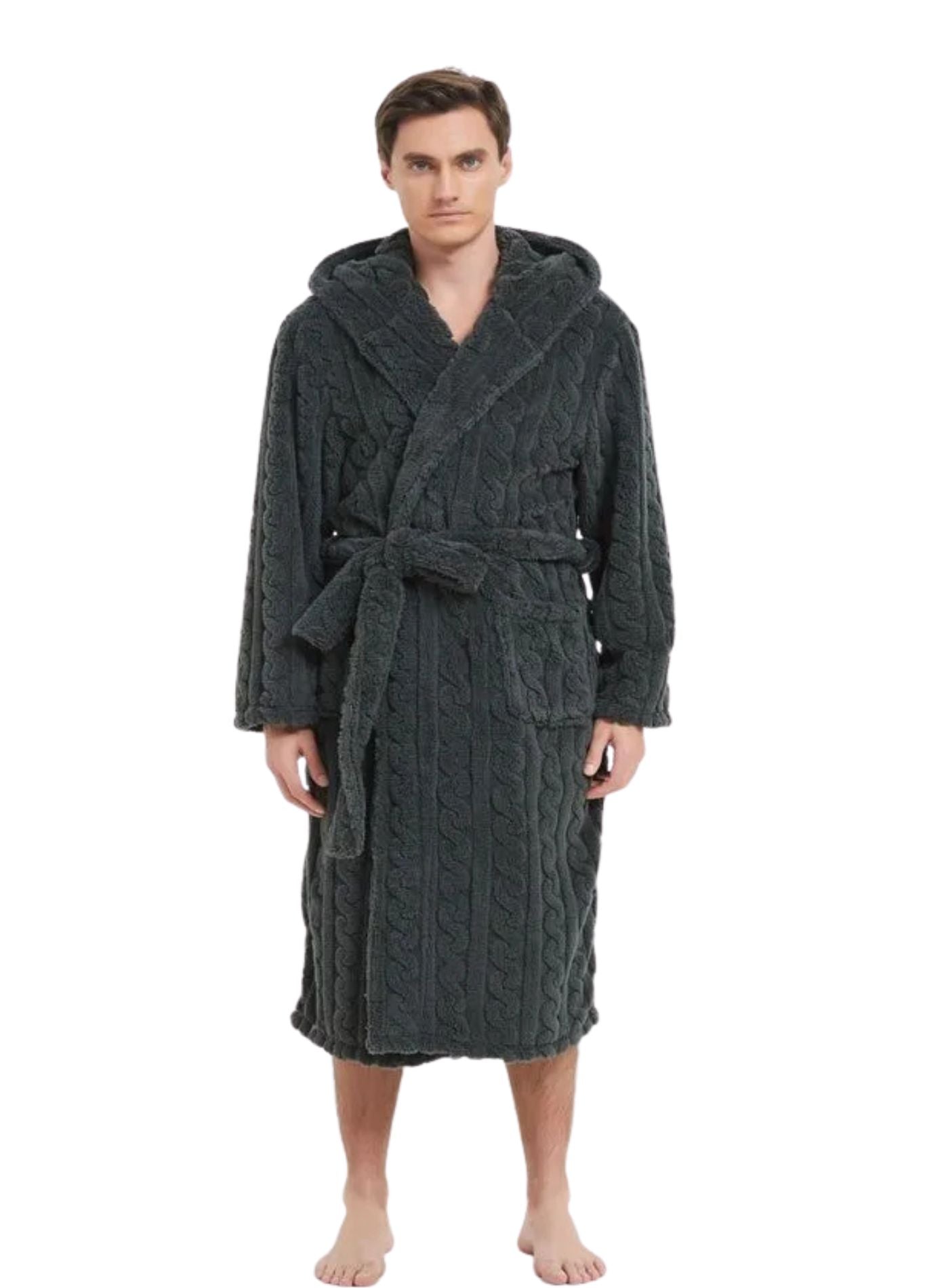 Peignoir Doux Homme | Peignoir d'Or Gris Foncé / M