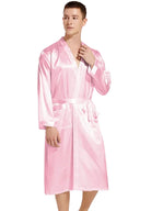 Peignoir en Satin Homme | Peignoir d'Or Rose / S