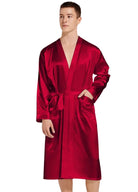 Peignoir en Satin Homme | Peignoir d'Or Rouge / S