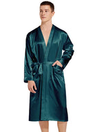Peignoir en Satin Homme | Peignoir d'Or Vert Foncé / S